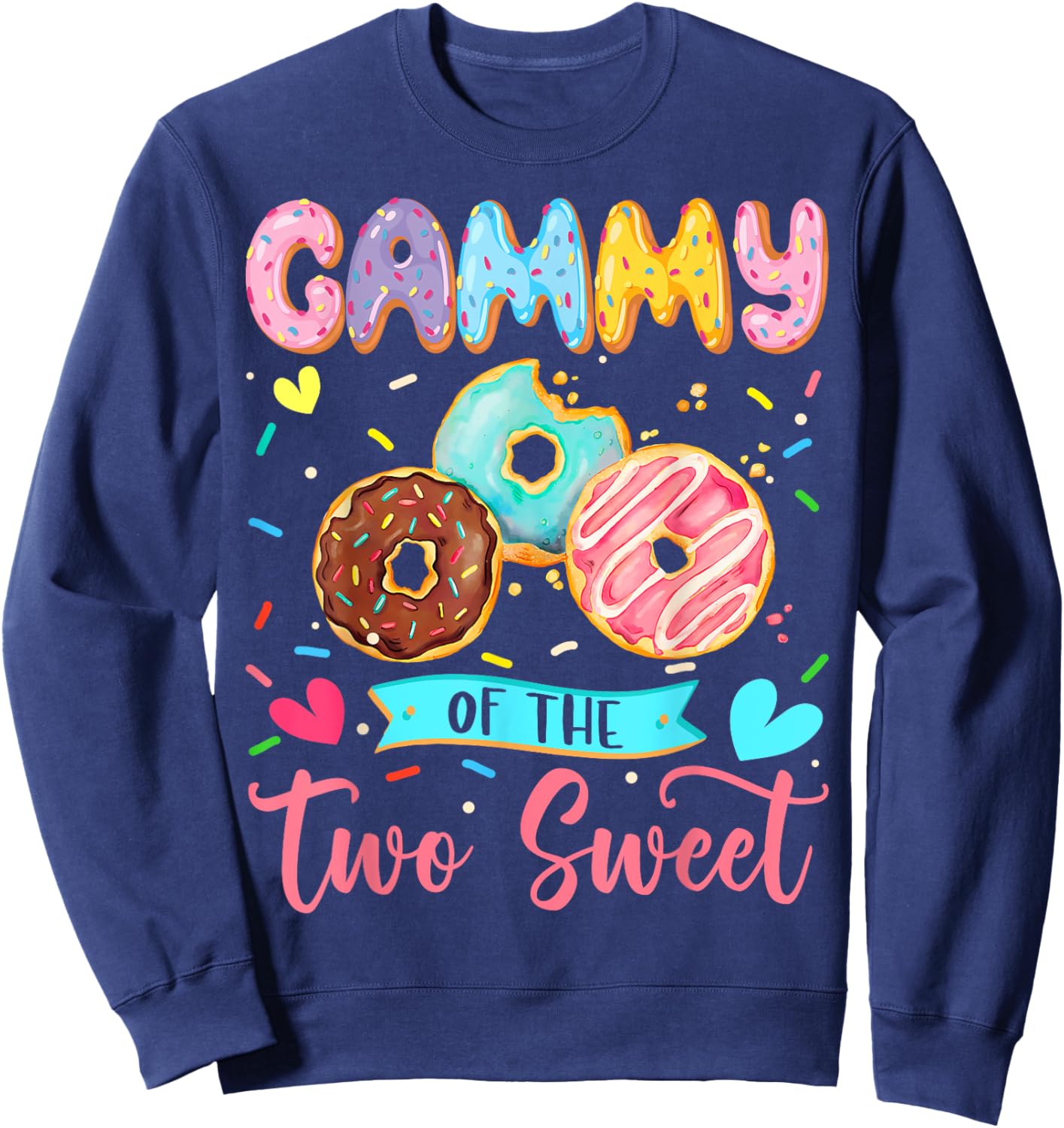Gammy Of The Two Sweet 2Nd Birthday Girl Donut Matching Sweatshirt - Sweatshirt | Navy