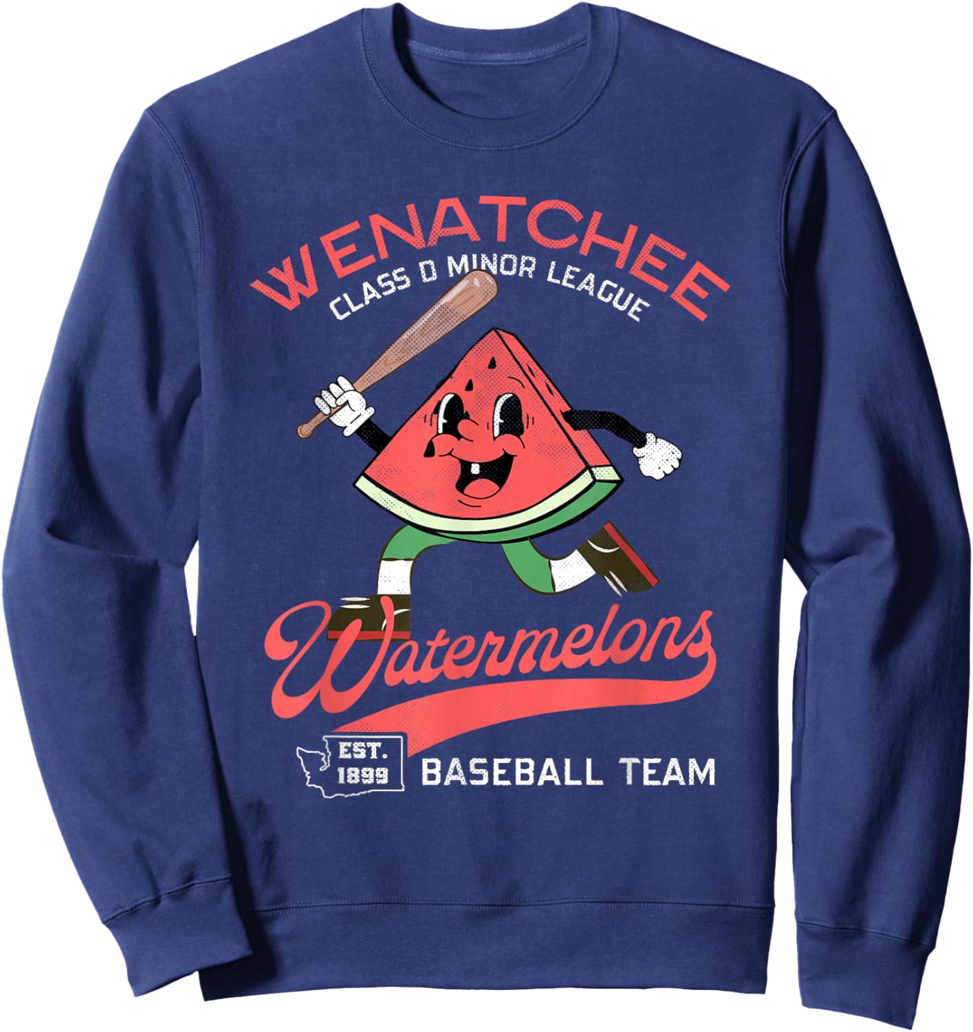 Wenatchee Watermelons Retro Minor League Baseball Team Sweatshirt - Sweatshirt | Navy
