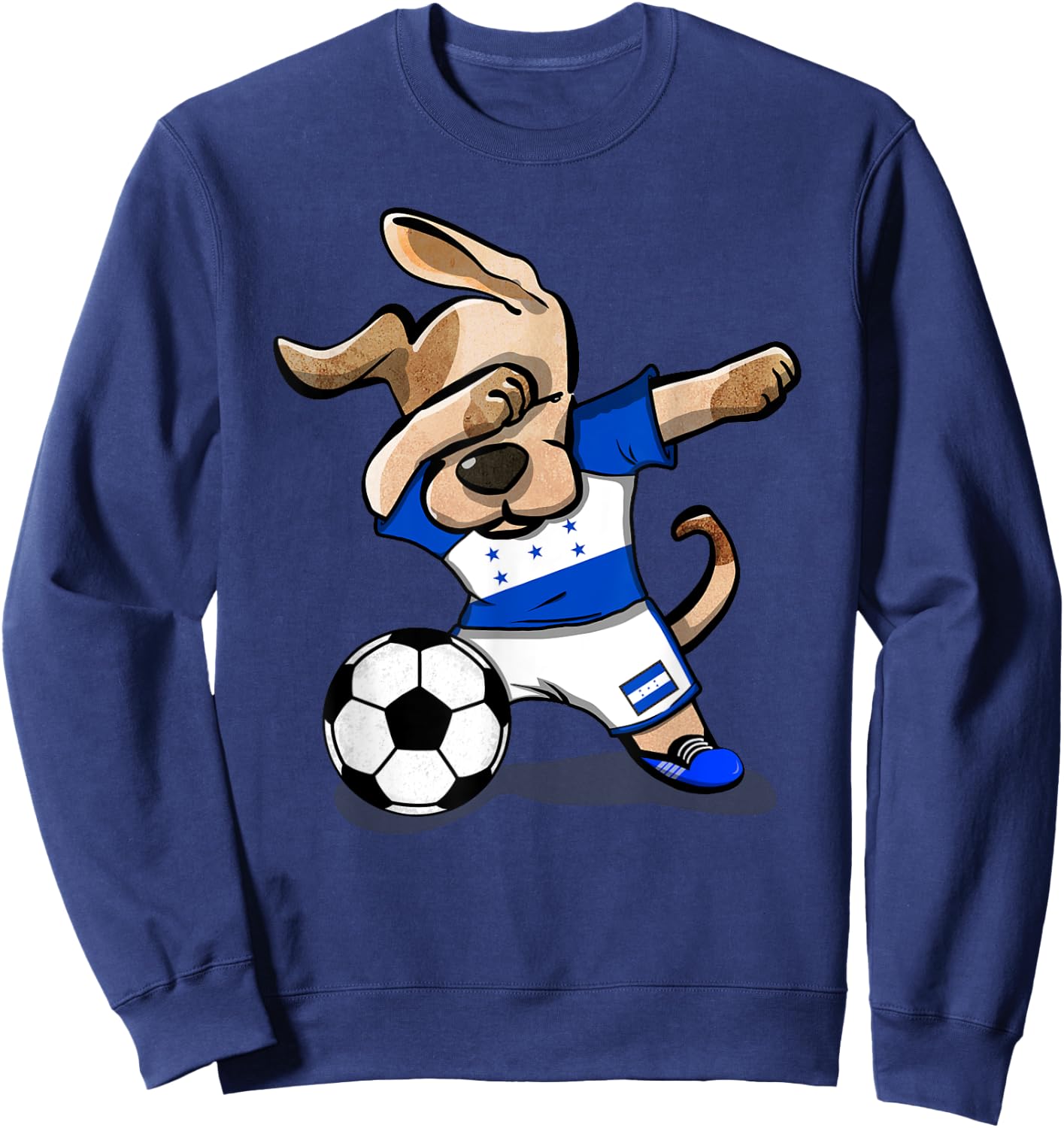 Dabbing Dog Honduras Soccer Honduran Flag Football Lovers Women Kids Sweatshirt - Sweatshirt | Navy