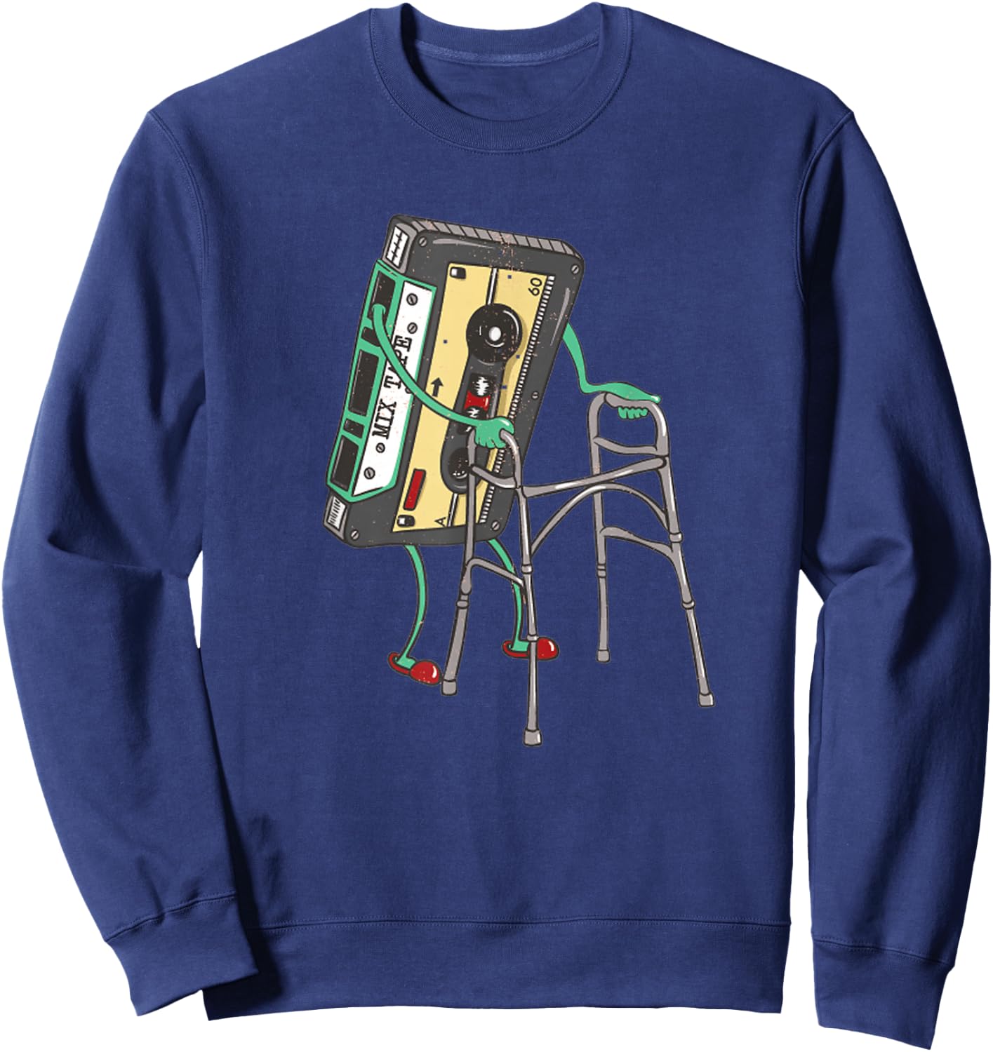 Funny Retro Cassette Tape Vintage Mixtape 80s 1980s Hip Hop Sweatshirt - Sweatshirt | Navy