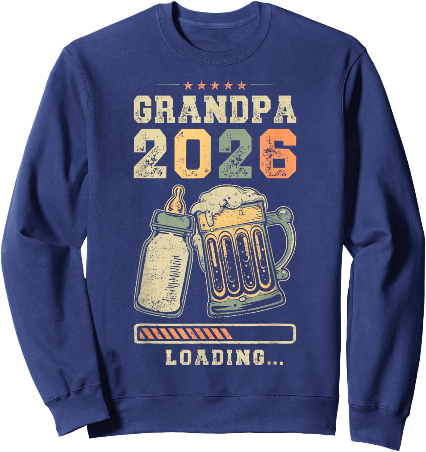 Grandpa 2026 Loading, Pregnancy Announcement, Grandfather Sweatshirt - Sweatshirt | Navy
