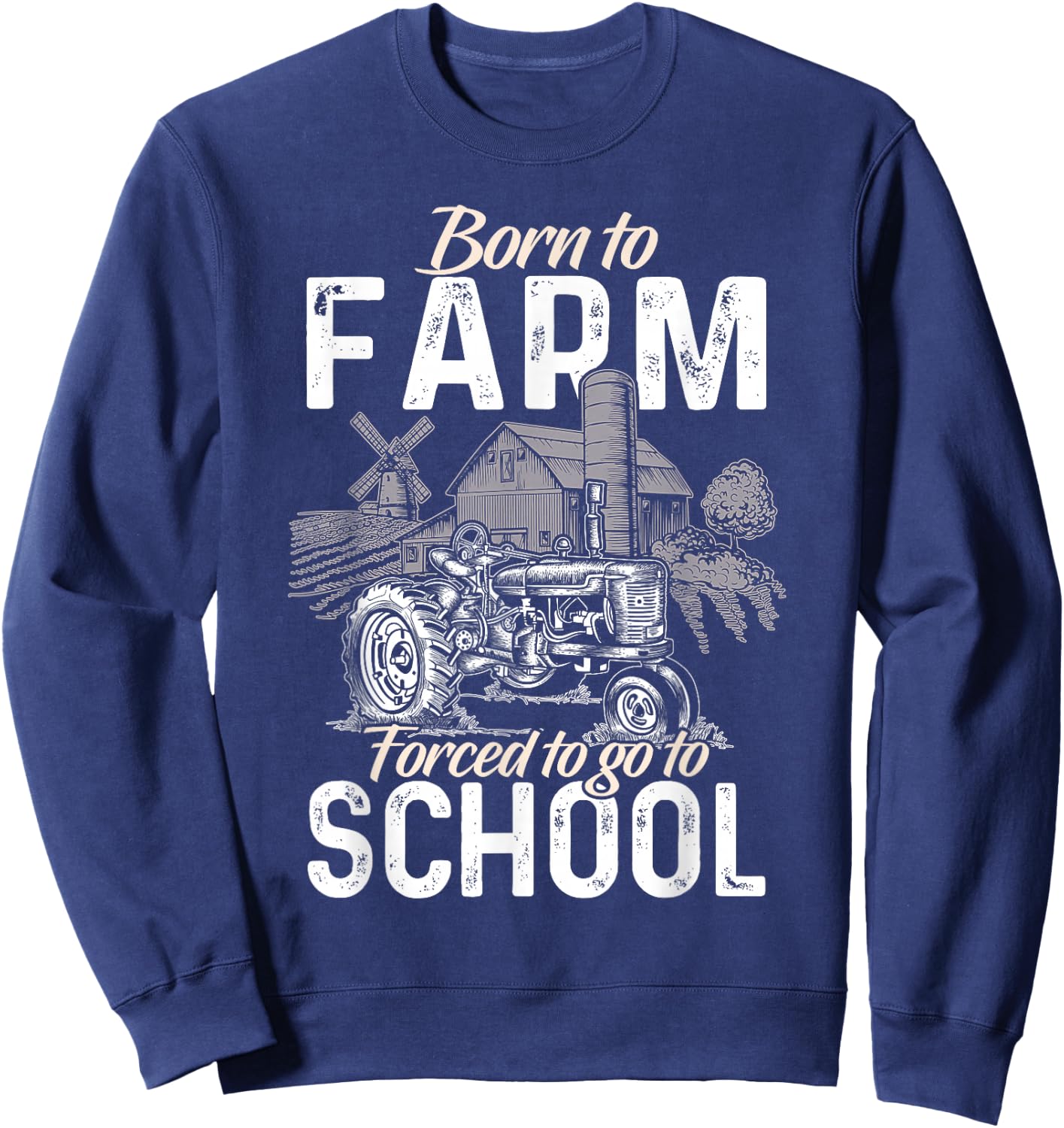 Funny Farmer Shirt Men Tractor Boys Tractor Lover Rancher Sweatshirt - Sweatshirt | Navy