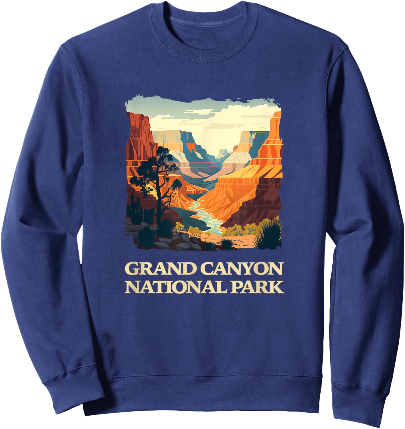 Grand Canyon National Park Arizona Designs -Adults, -Kids Black Short Sleeve Classic Fit Small Sweatshirt - Sweatshirt | Navy