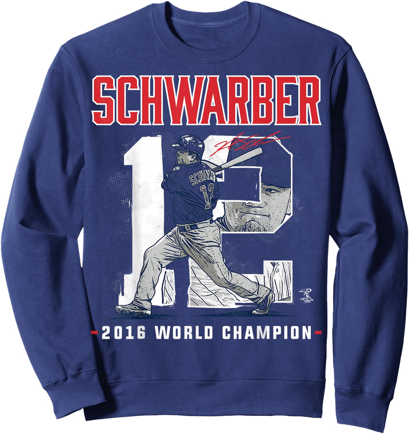 Kyle Schwarber Player Number 2016 World Champion Sweatshirt - Sweatshirt | Navy
