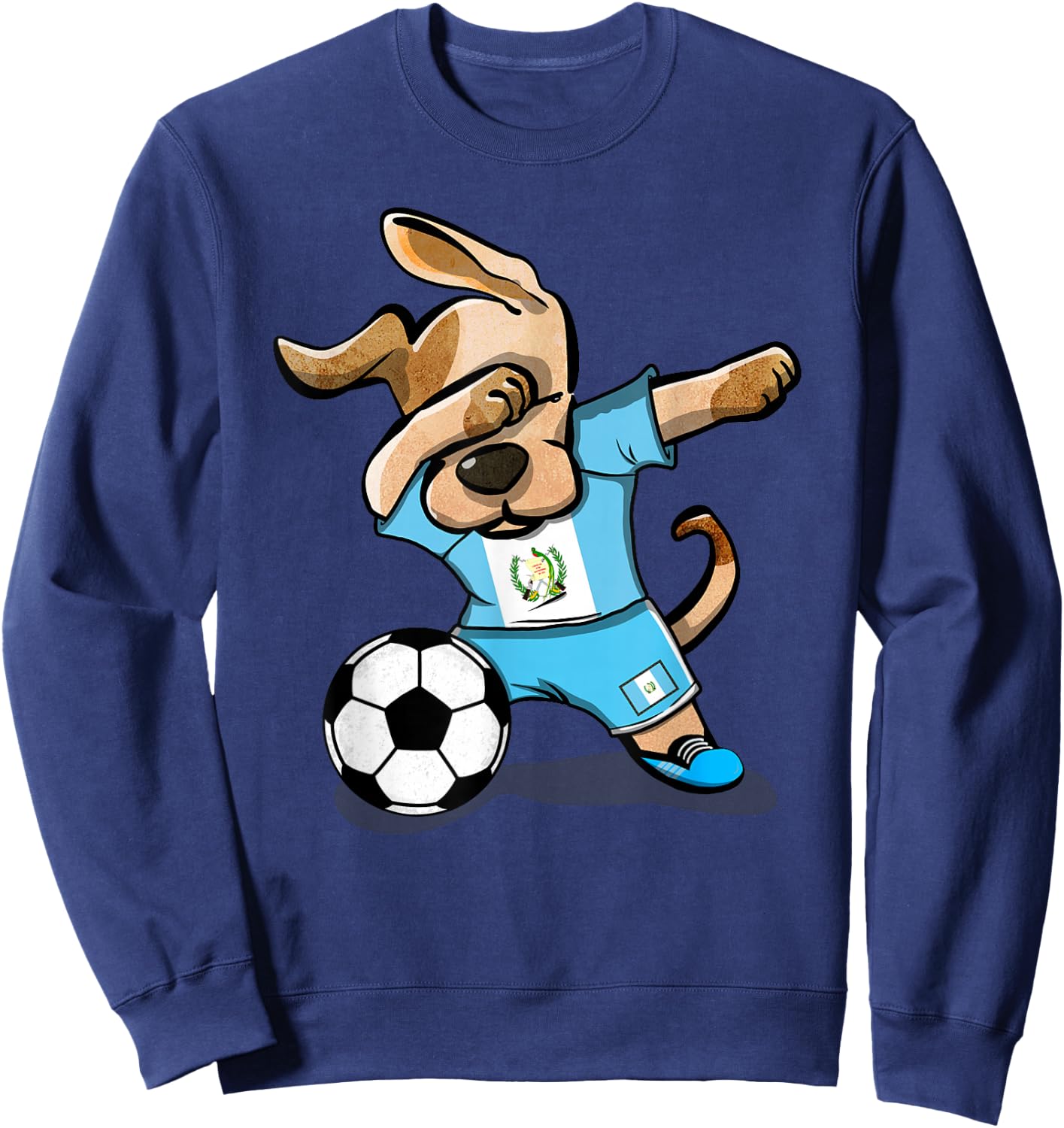 Dabbing Dog Guatemala Soccer Guatemalan Flag Football Lovers Sweatshirt - Sweatshirt | Navy