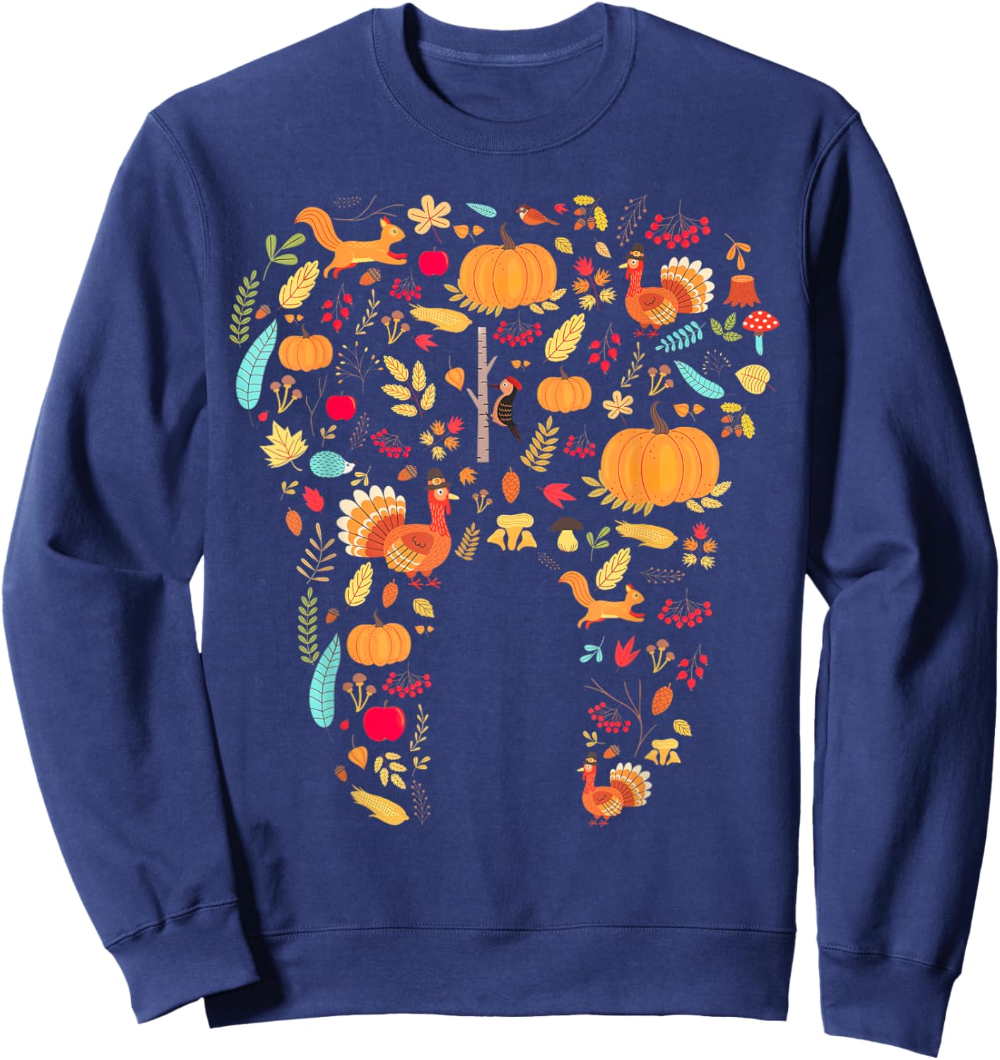 Fall Dental Pumpkin Tooth Dental Thanksgiving Sweatshirt - Sweatshirt | Navy