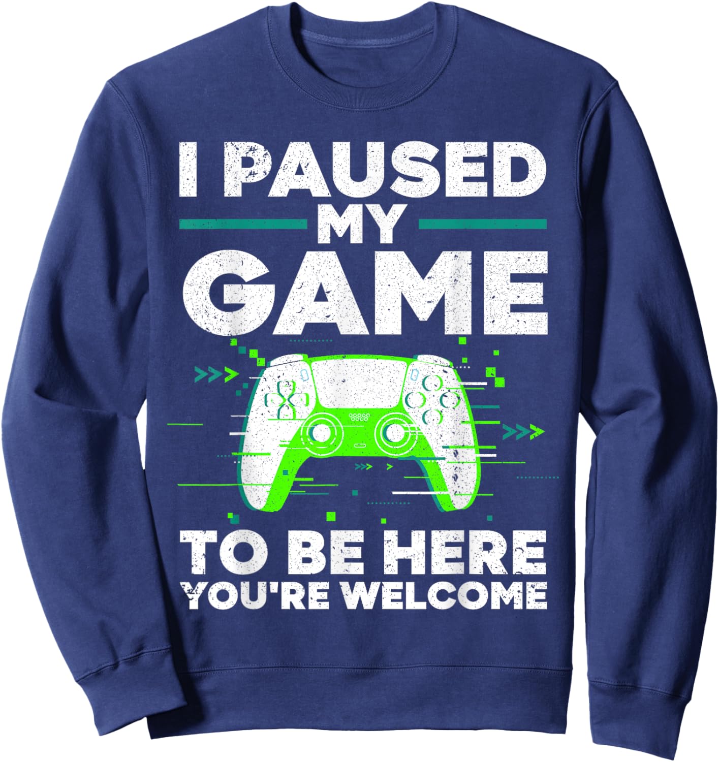 Cool Video Gamer Boys Kids Game Paused Gaming Gamers Sweatshirt - Sweatshirt | Navy