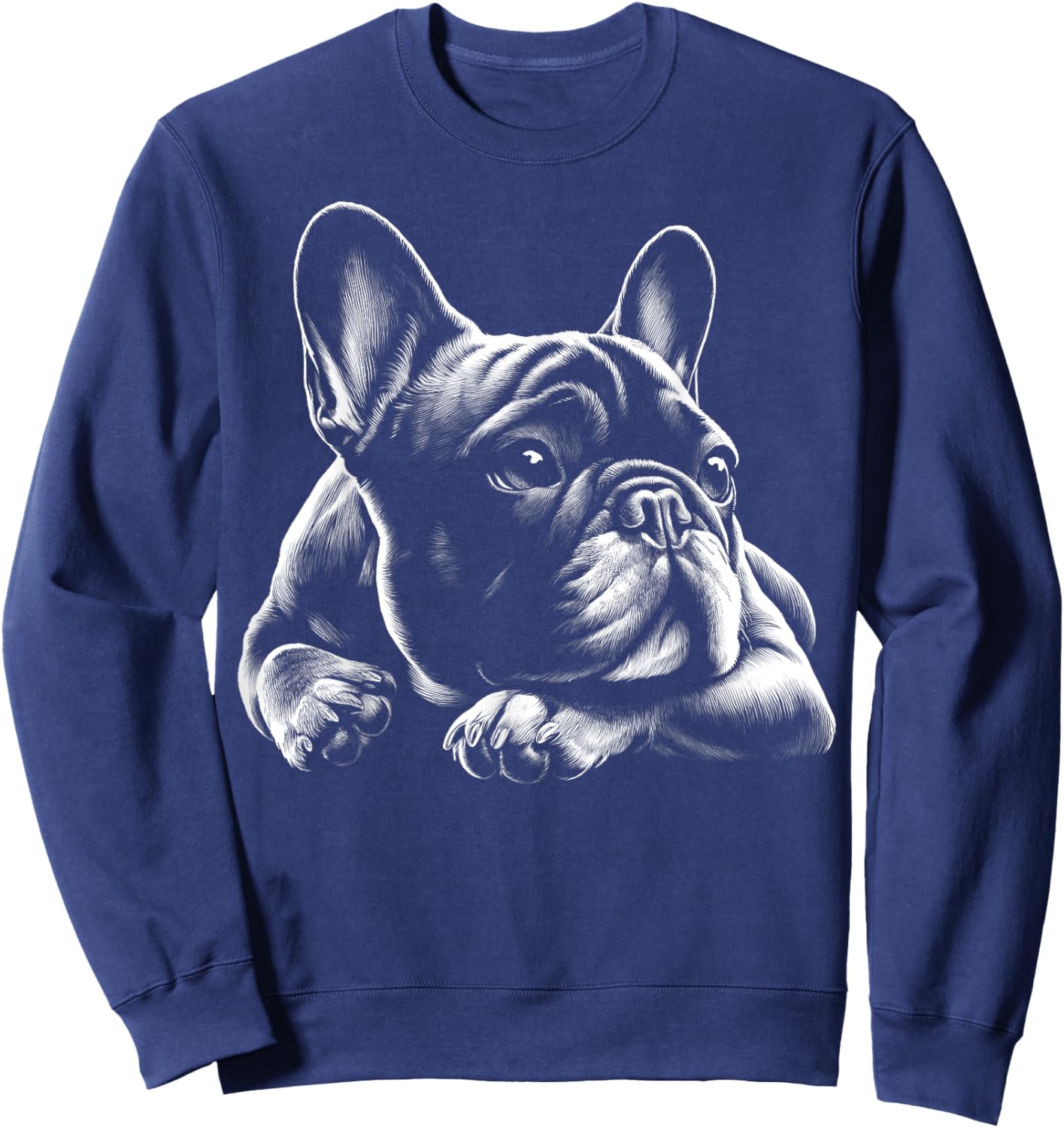 Sweet Dreamy French Bulldog in Lying Pose Women Kids Sweatshirt - Sweatshirt | Navy