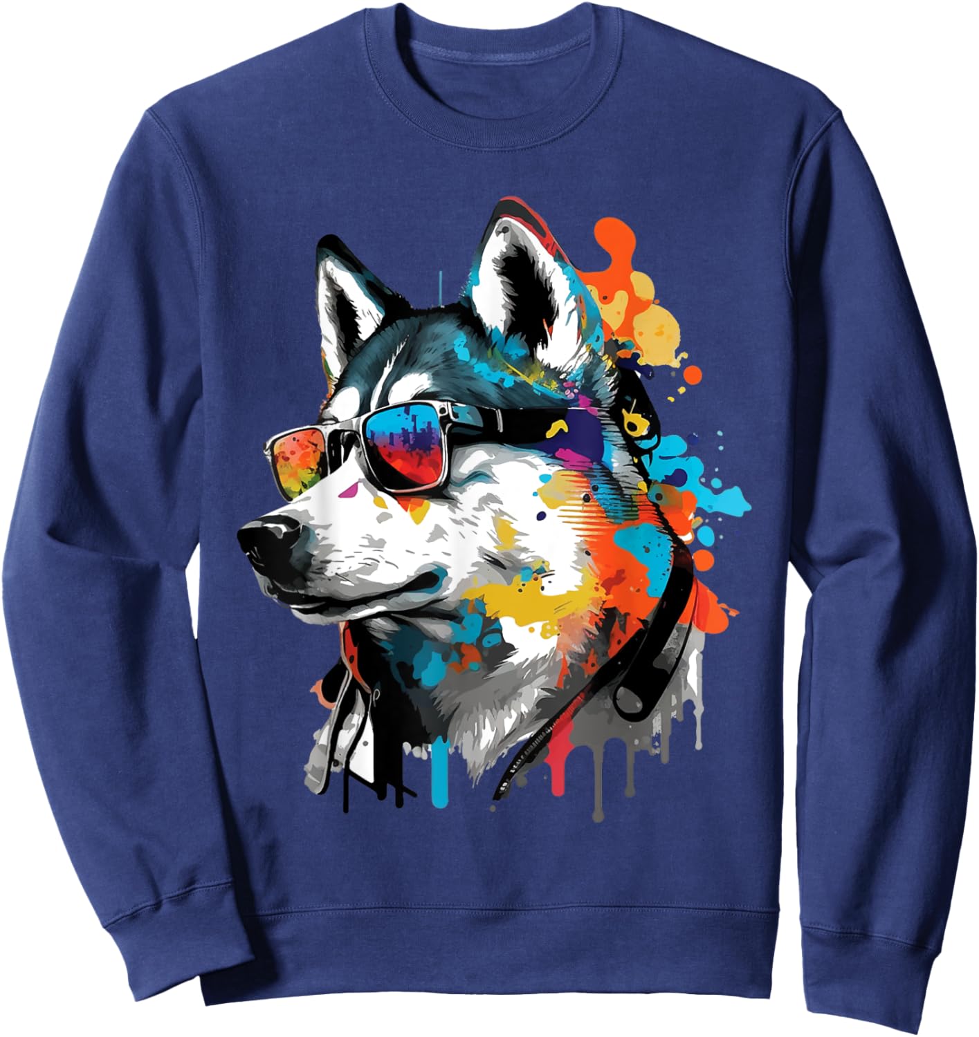 Cool Siberian Husky - Dog Lover Huskies Puppies Puppy Sweatshirt - Sweatshirt | Navy