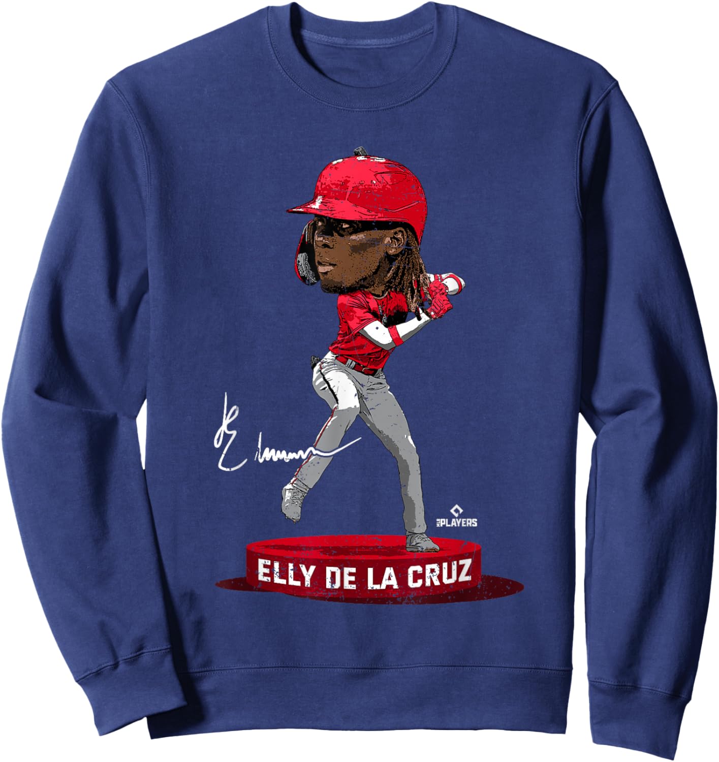 Bobblehead Elly De La Cruz Cincinnati MLBPA Sweatshirt - Sweatshirt | Navy