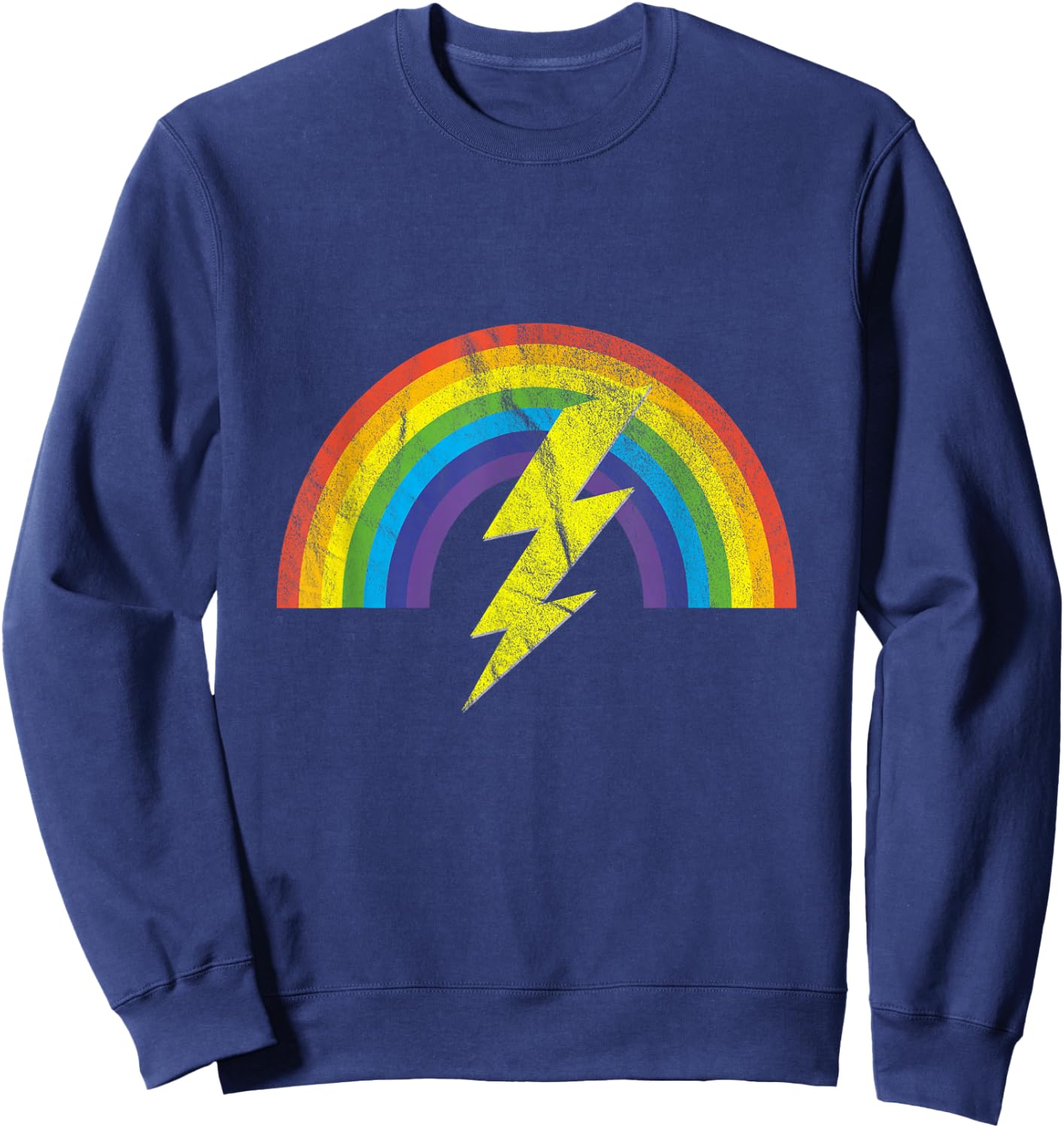 Rainbow Lightning Bolt Sweatshirt - Sweatshirt | Navy
