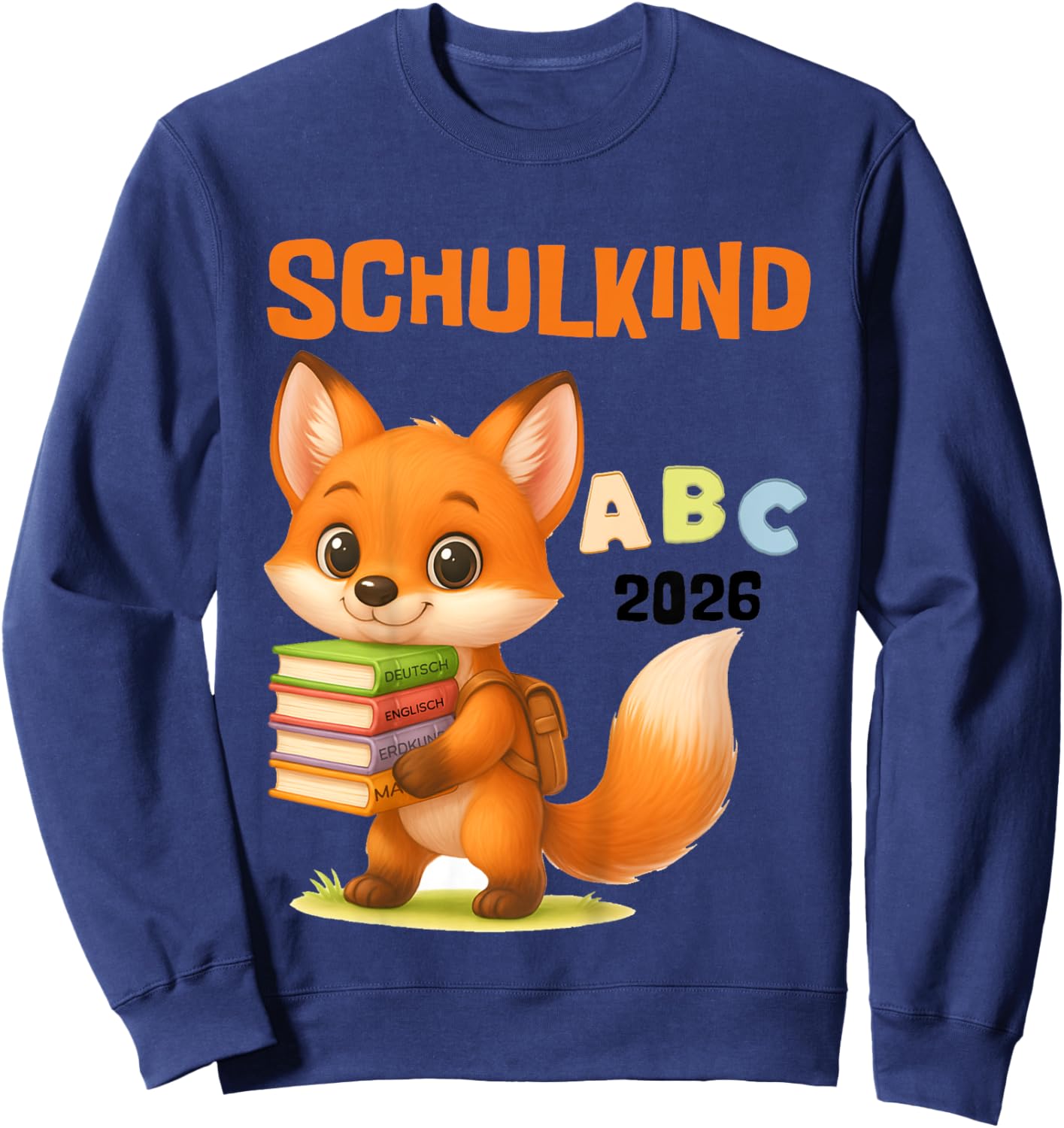 Kinder Schulkind 2026 Fuchs ABC Motiv Einschulung Jungen Sweatshirt - Sweatshirt | Navy