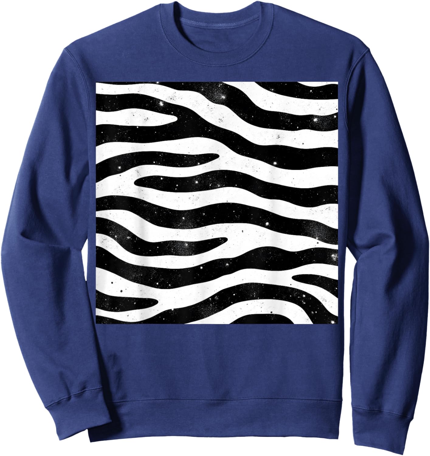 Zebra Print Pattern Women Girls Animal Zebra Sweatshirt - Sweatshirt | Navy