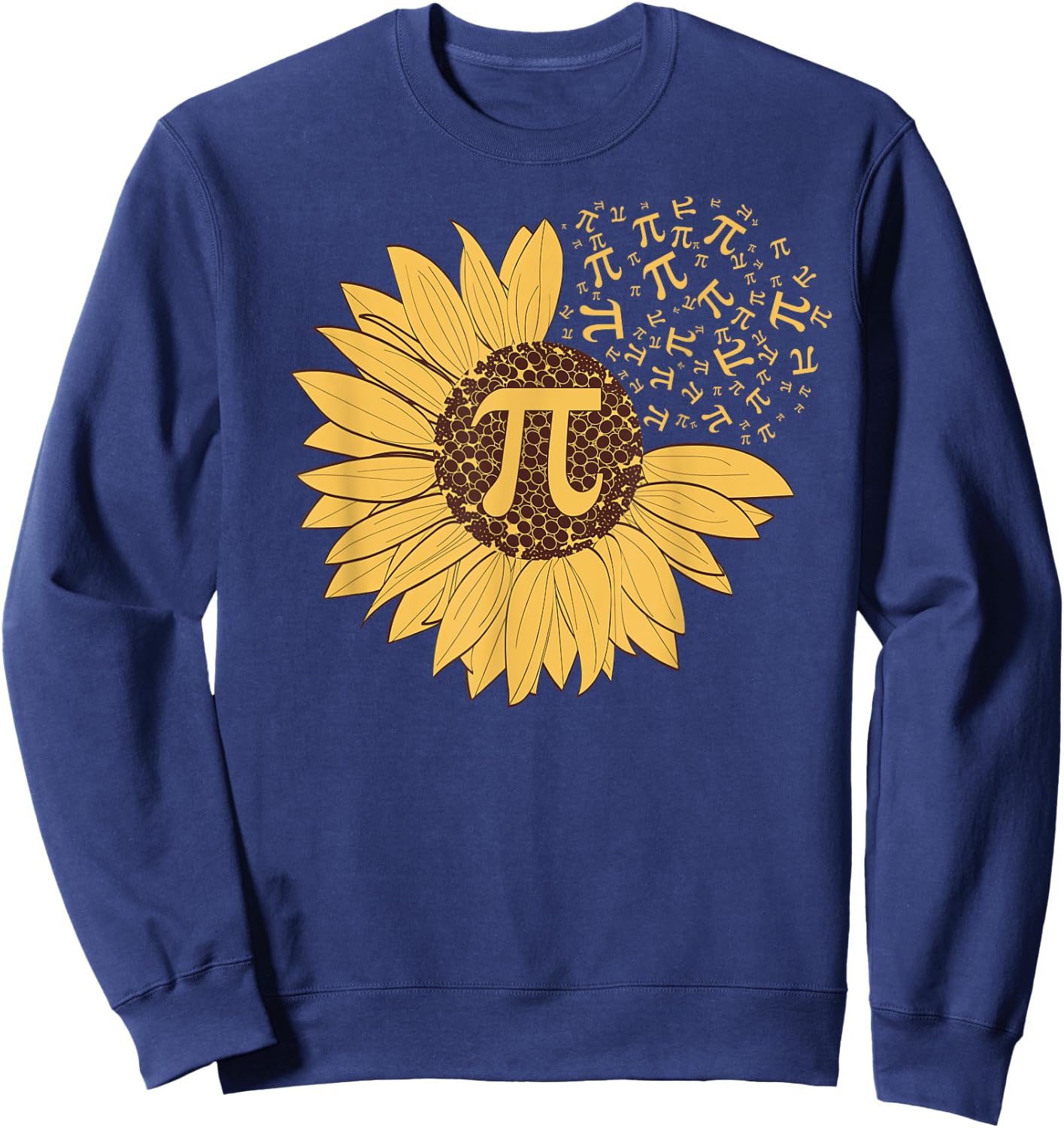 Pi Day Shirt - Sunflower 3,14 Pi Number Symbol Math Science Sweatshirt - Sweatshirt | Navy
