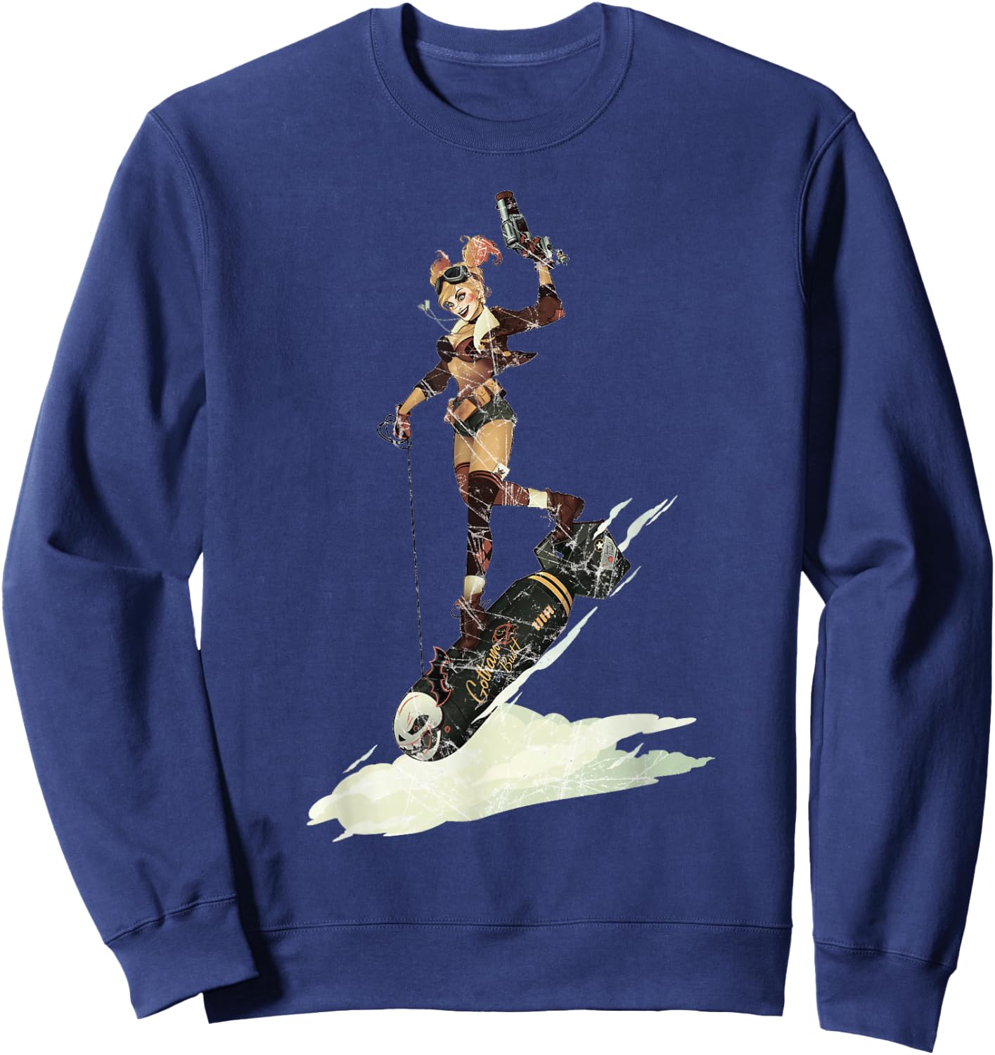 DC Comics Bombshells Harley Quinn Character Bomb Sweatshirt - Sweatshirt | Navy