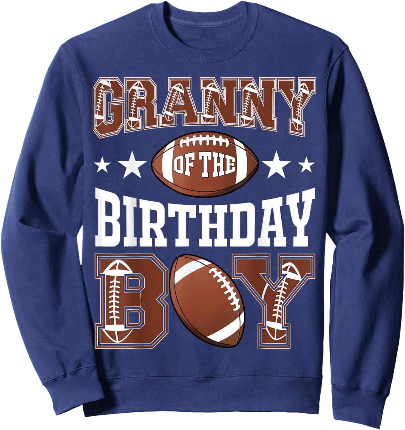 Granny Of The Birthday Boy Football Game Day Sweatshirt - Sweatshirt | Navy