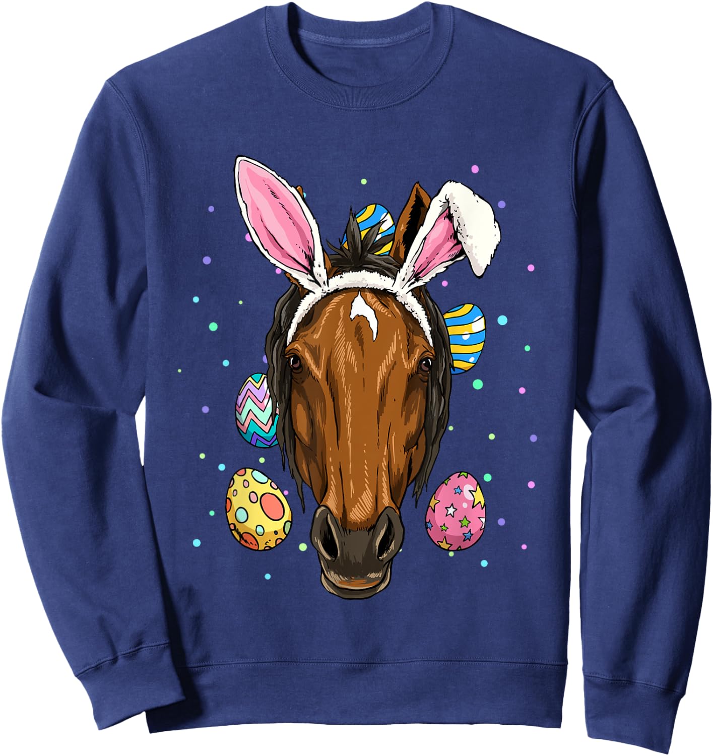 Easter Bunny Horse Funny Easter Horse Lover Sweatshirt - Sweatshirt | Navy