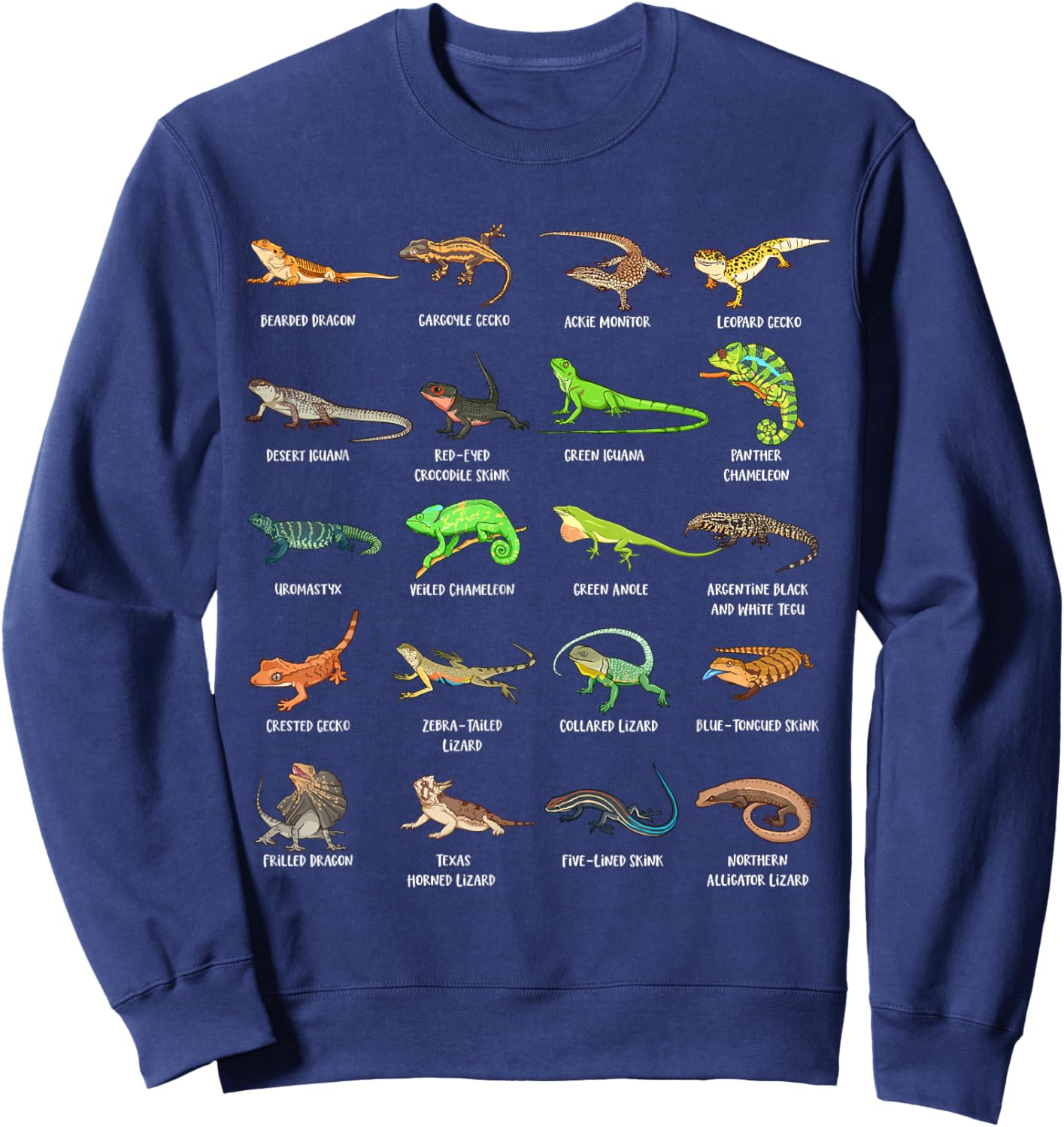 Exotische Echsen und Reptilien - viele Echsen Sweatshirt - Sweatshirt | Navy