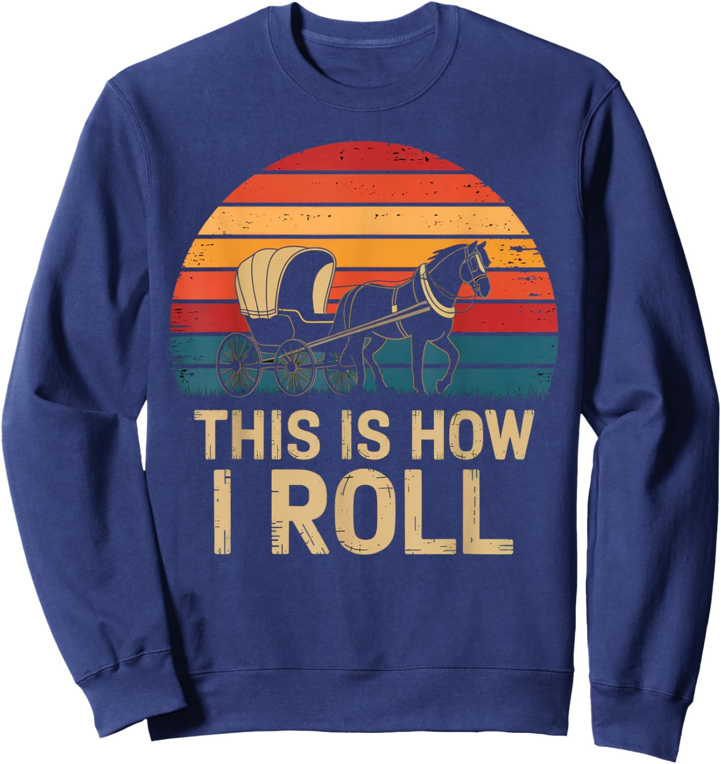 Amish Buggy – Classic Countryside Design Sweatshirt - Sweatshirt | Navy