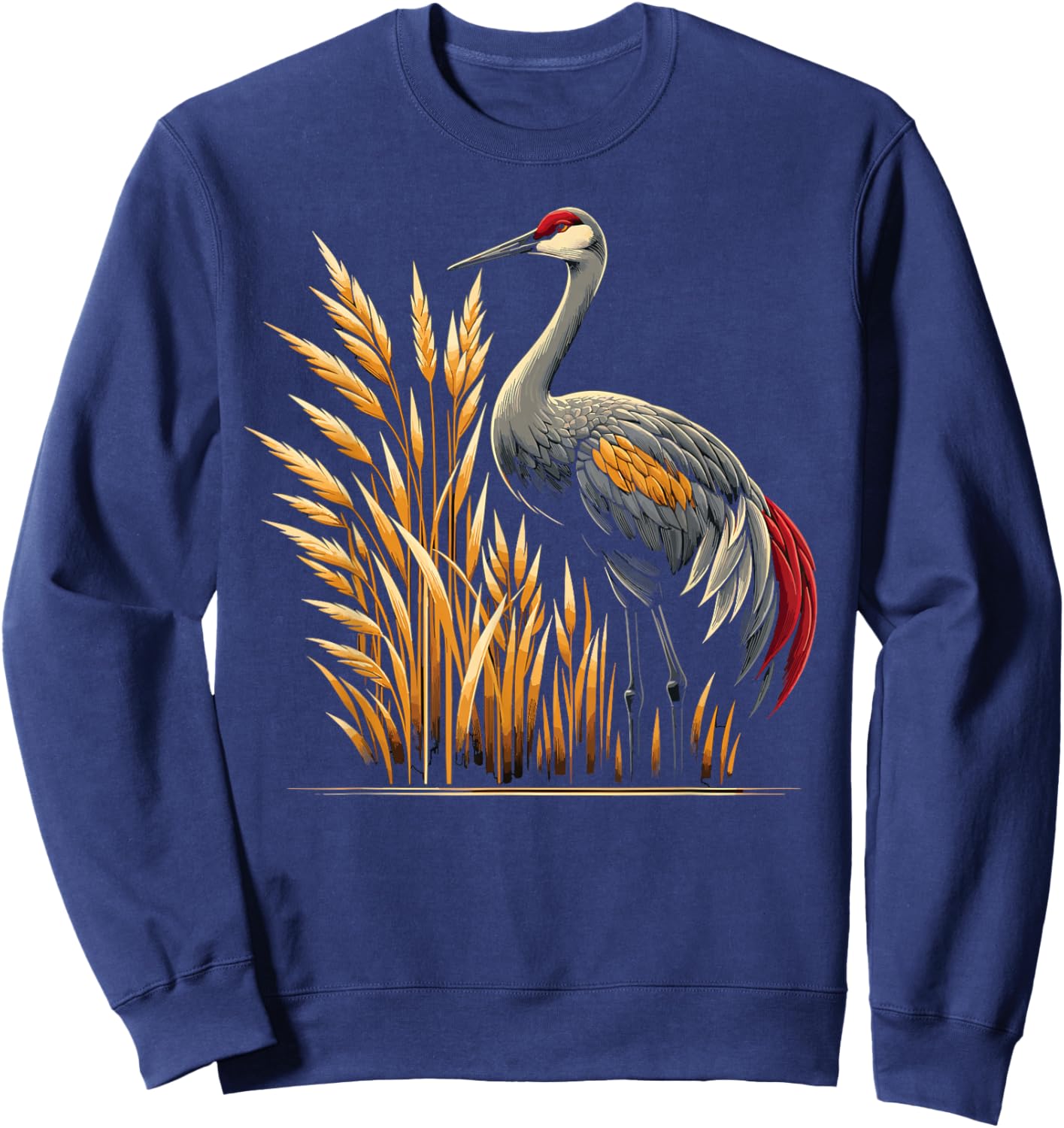 Birdwatcher Sandhill Crane - -Adults, Black, Small Sweatshirt - Sweatshirt | Navy