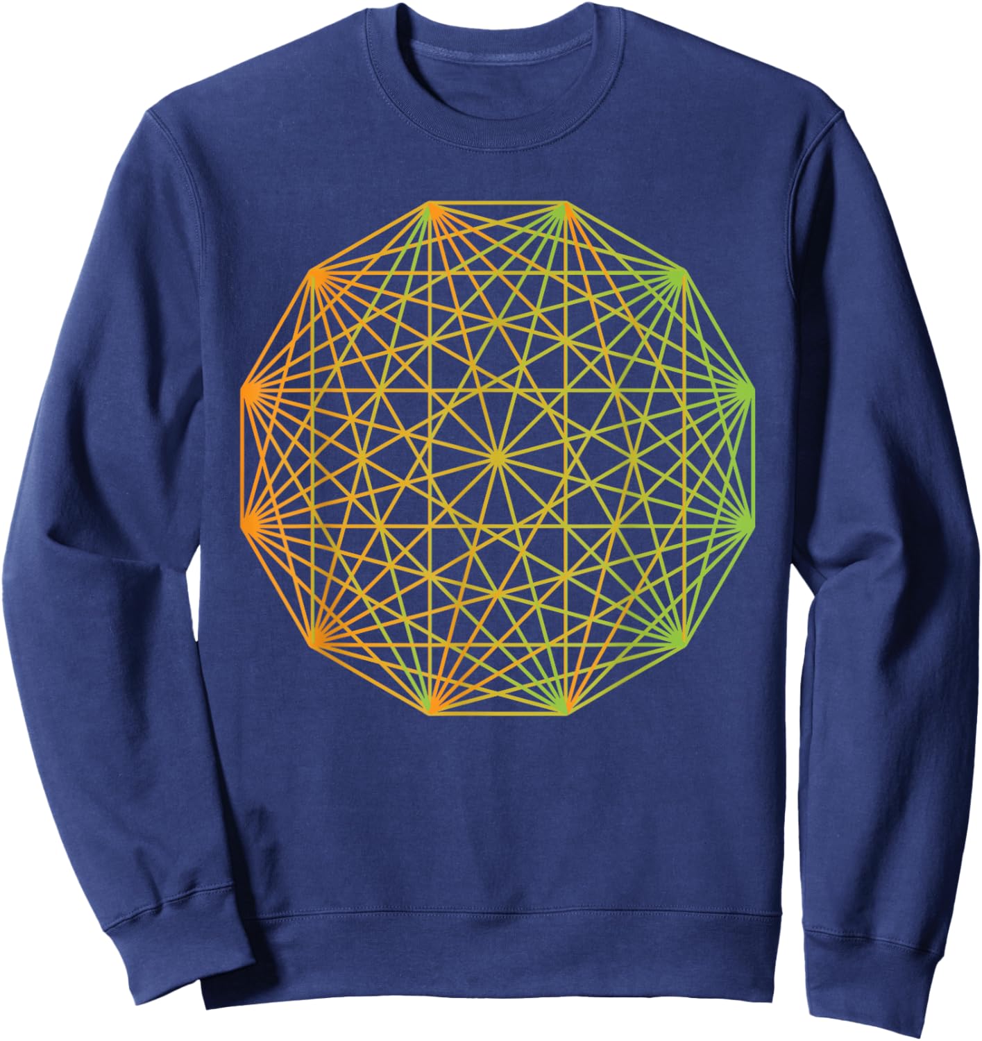 Tesseract Sacred Geometry Yoga Yantra Magic Symbol Sweatshirt - Sweatshirt | Navy