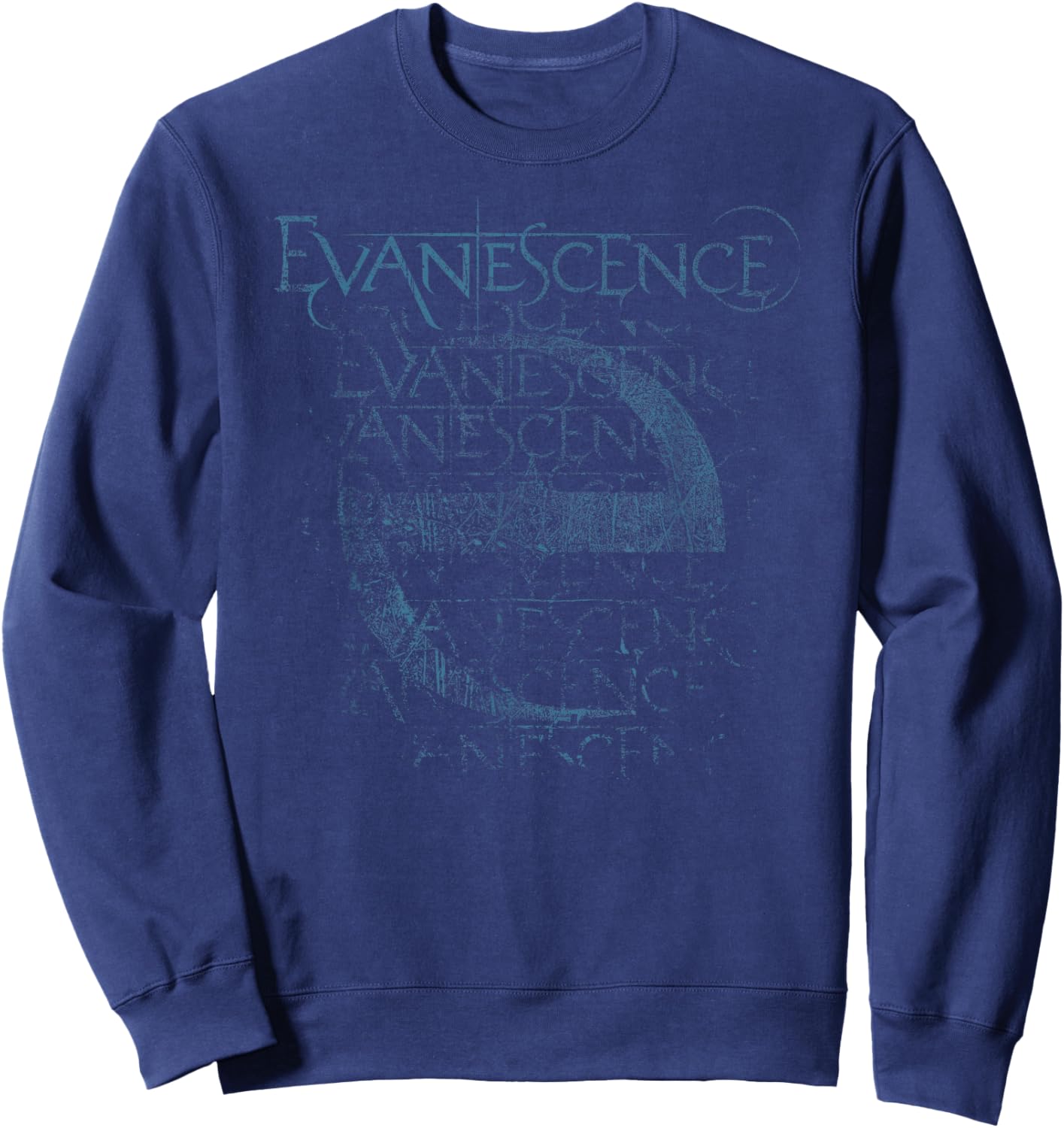 Evanescence Blue Distressed Logo 2 Sweatshirt - Sweatshirt | Navy