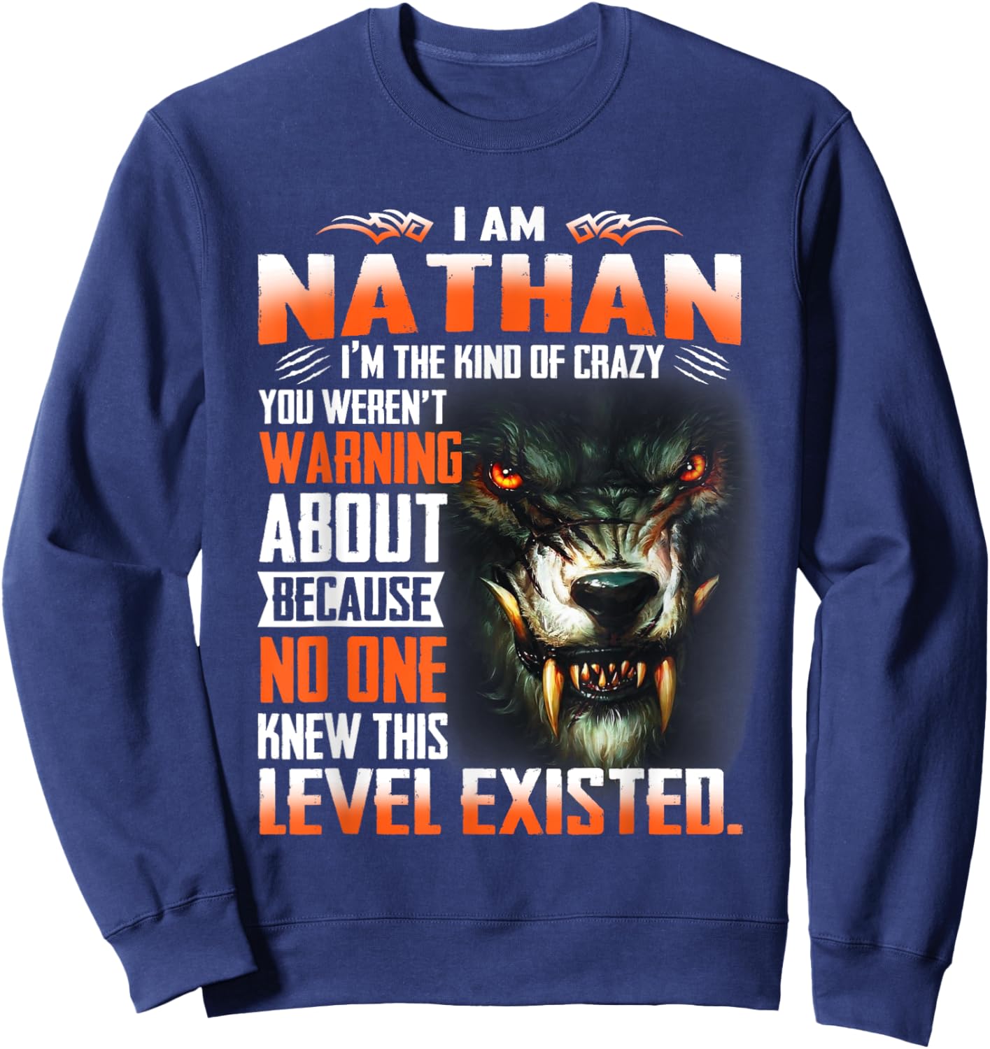 Funny Nathan Shirt - Nathan First Name Sweatshirt - Sweatshirt | Navy