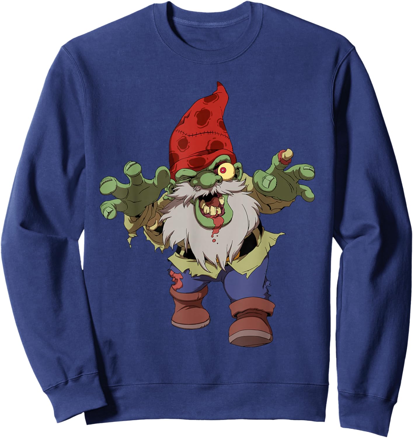 Zombie Gnome Funny Halloween Men Women Sweatshirt - Sweatshirt | Navy