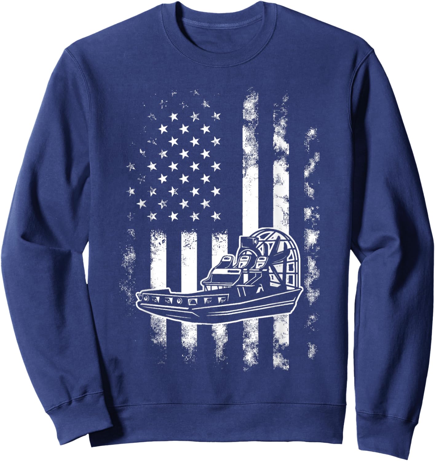 American US Flag Airboat Sweatshirt - Sweatshirt | Navy