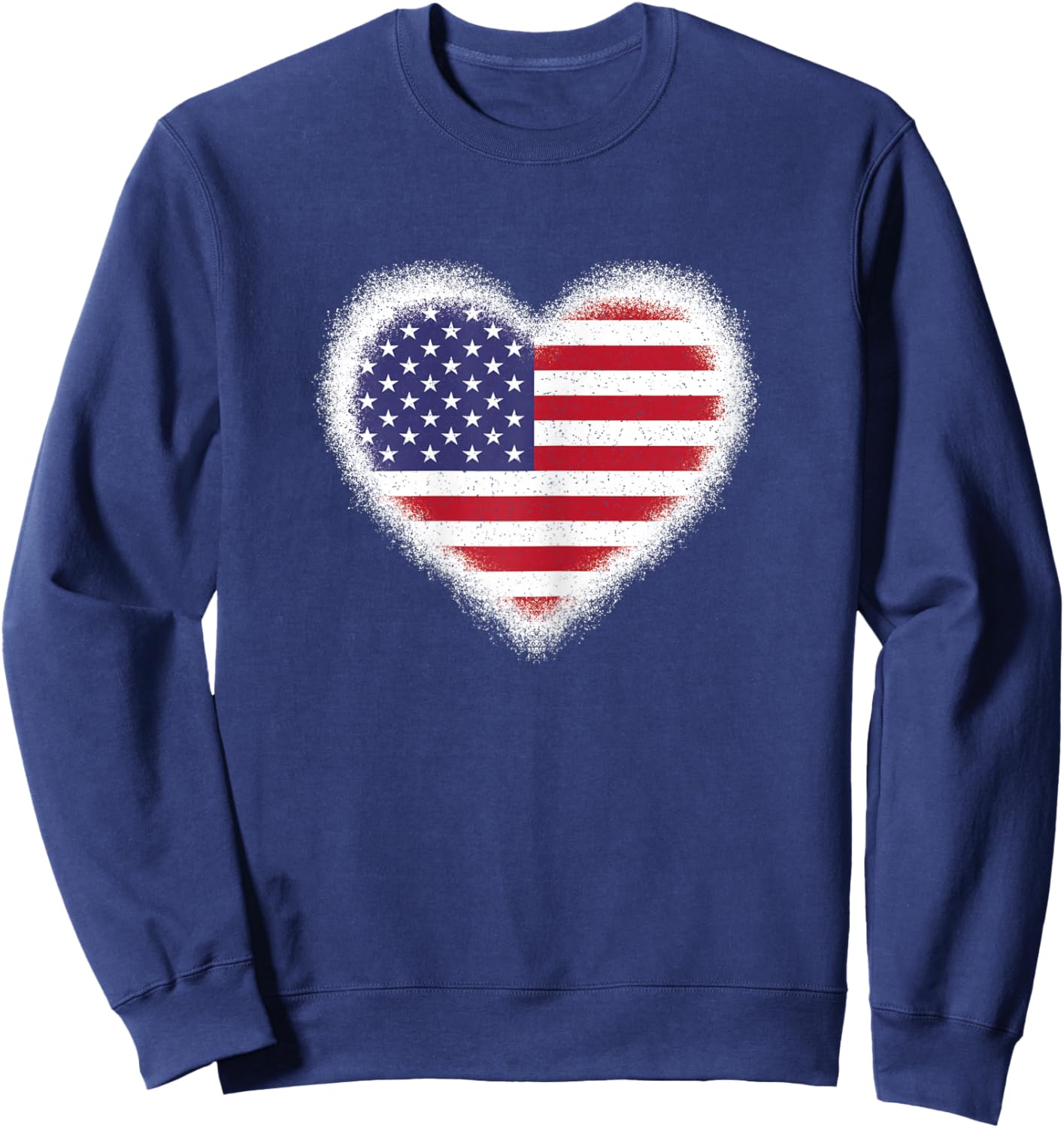 USA Heart Flag American Patriotic 4th of July Women Girls Sweatshirt - Sweatshirt | Navy