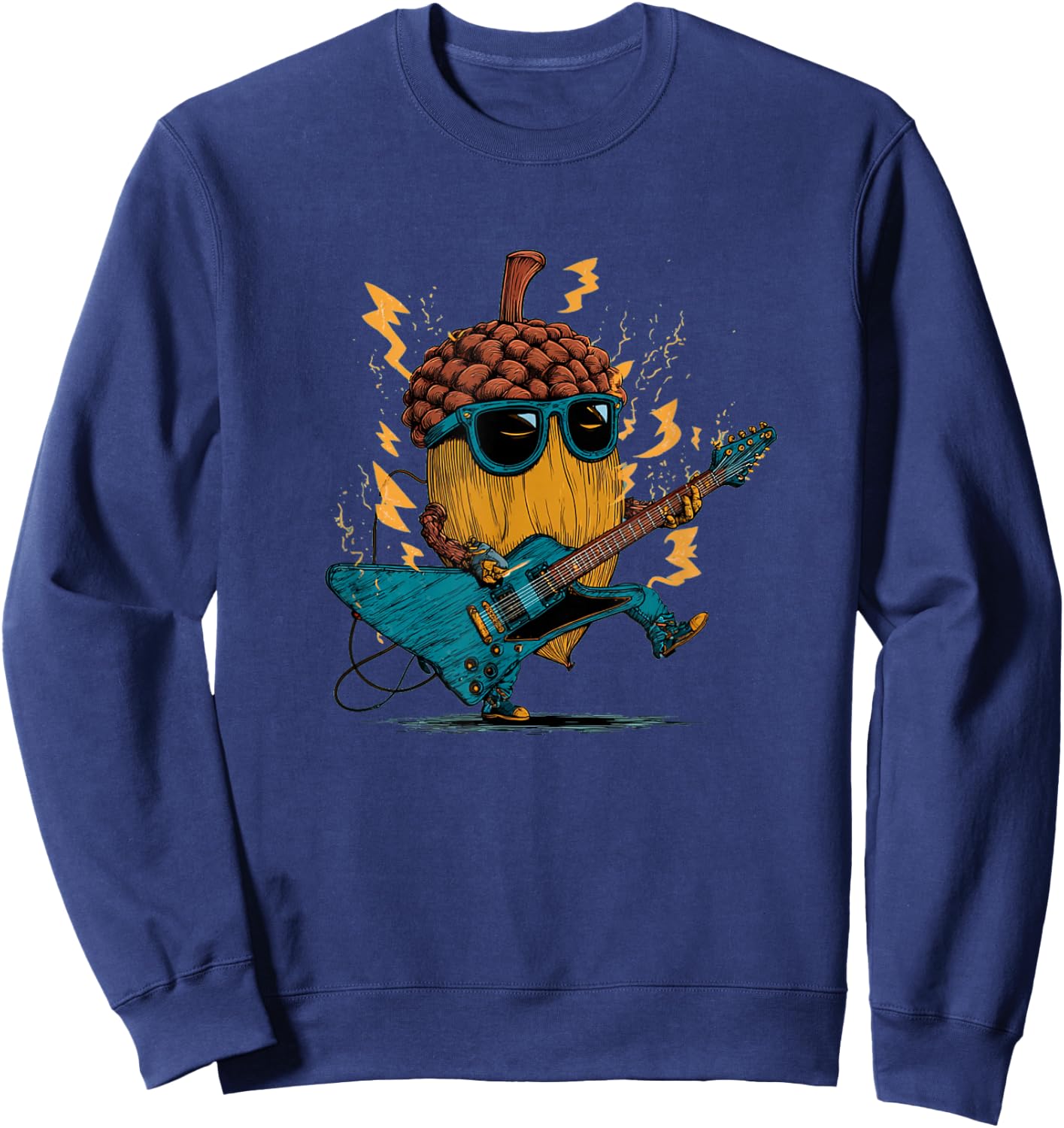Nice Acorn Music Costume for Electric Guitar Lovers Sweatshirt - Sweatshirt | Navy