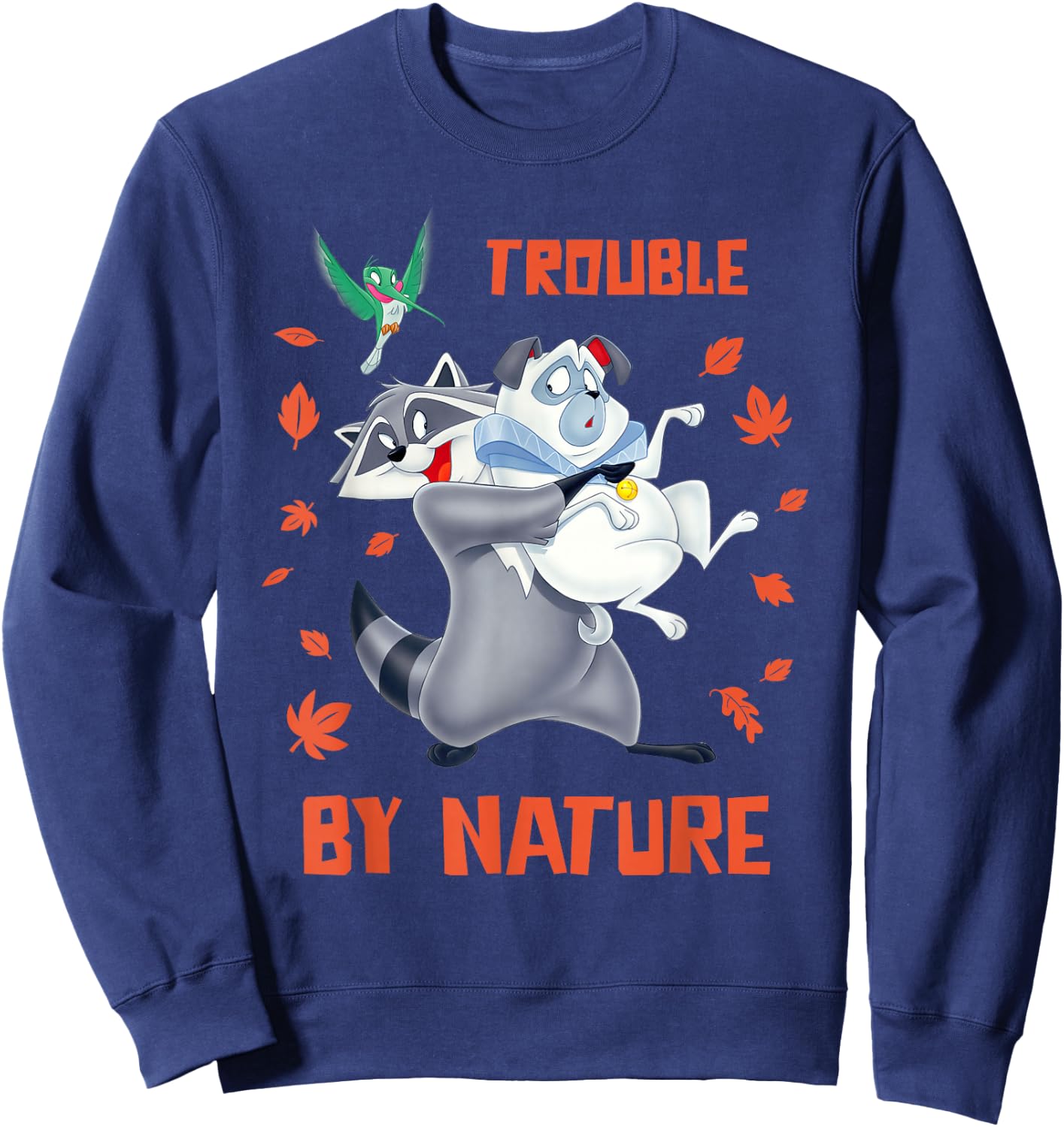 Disney Pocahontas Meeko Percy Flit Trouble By Nature Sweatshirt - Sweatshirt | Navy