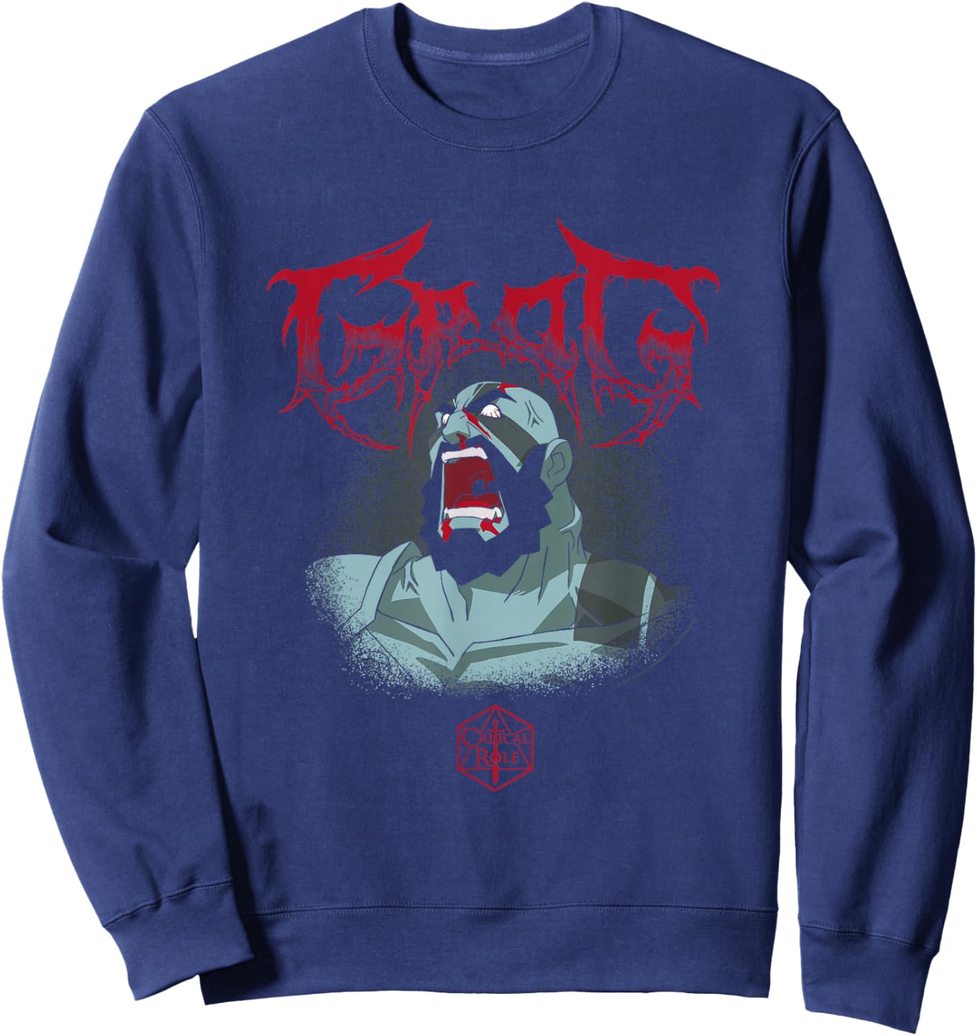 The Legend of Vox Machina Grog Extreme Metal Logo Sweatshirt - Sweatshirt | Navy