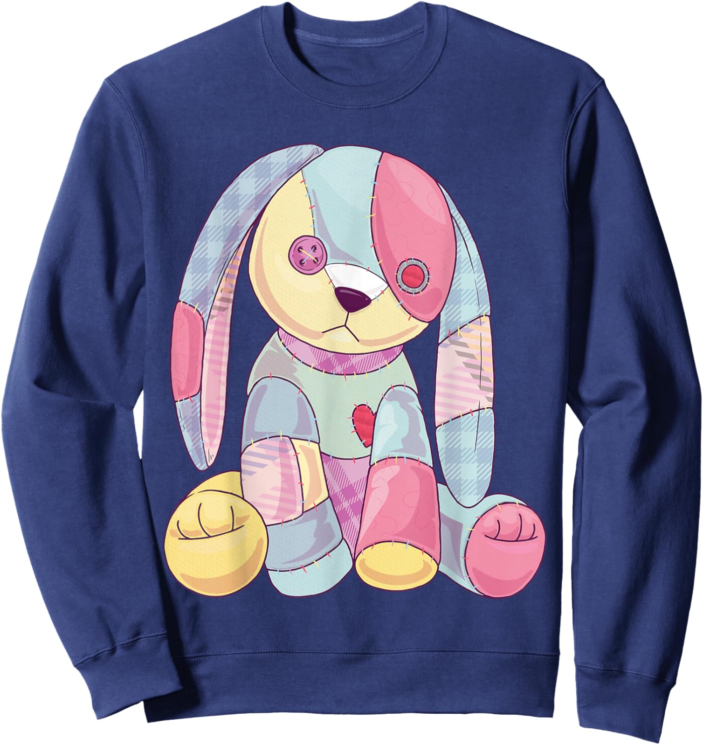 Pastel Goth Shirt Creepy Cute Witchy Bunny Aesthetic Rabbit Sweatshirt - Sweatshirt | Navy
