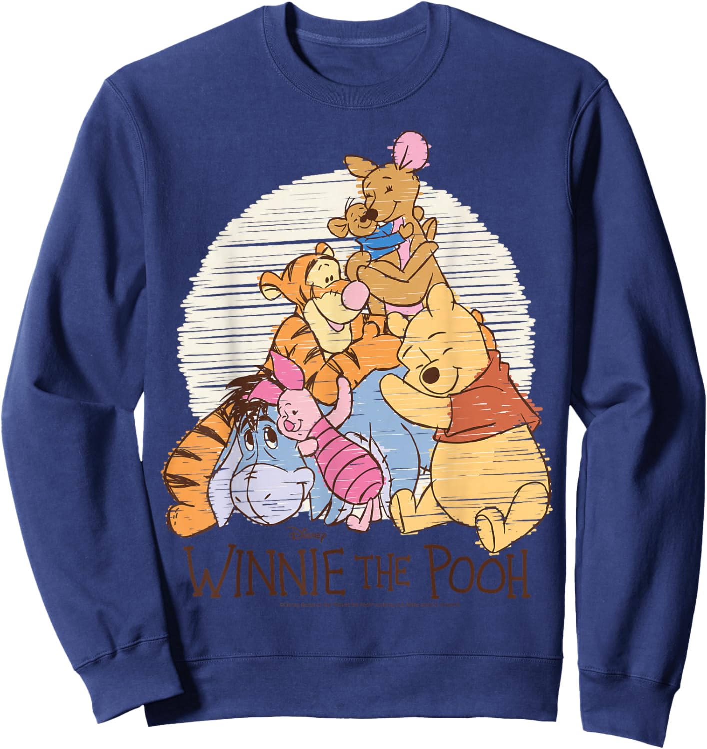 Winnie The Pooh - Pooh Eeyore Piglet Tigger Kanga Roo Hug Sweatshirt - Sweatshirt | Navy