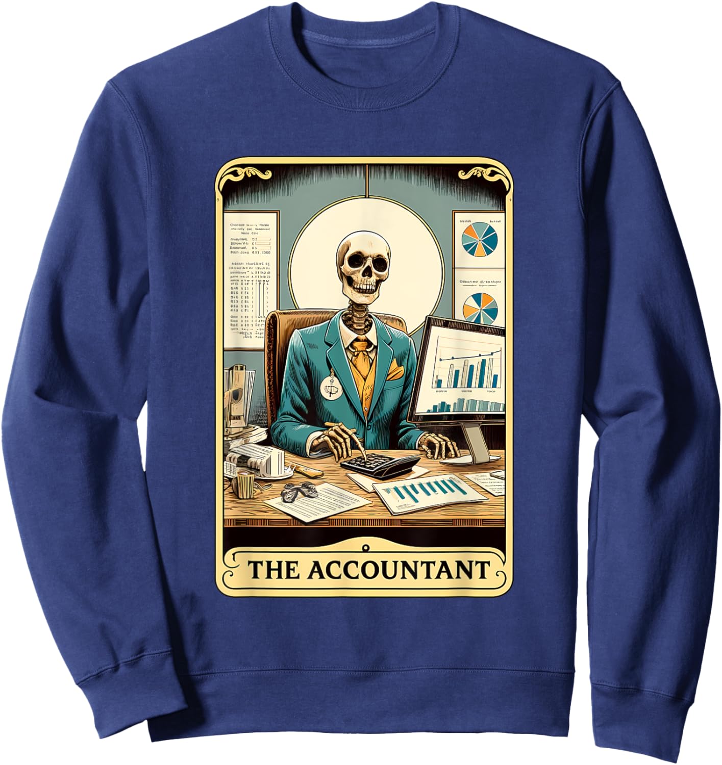 Accountant Tarot Card CPA Accounting Mystic Occult Sweatshirt - Sweatshirt | Navy