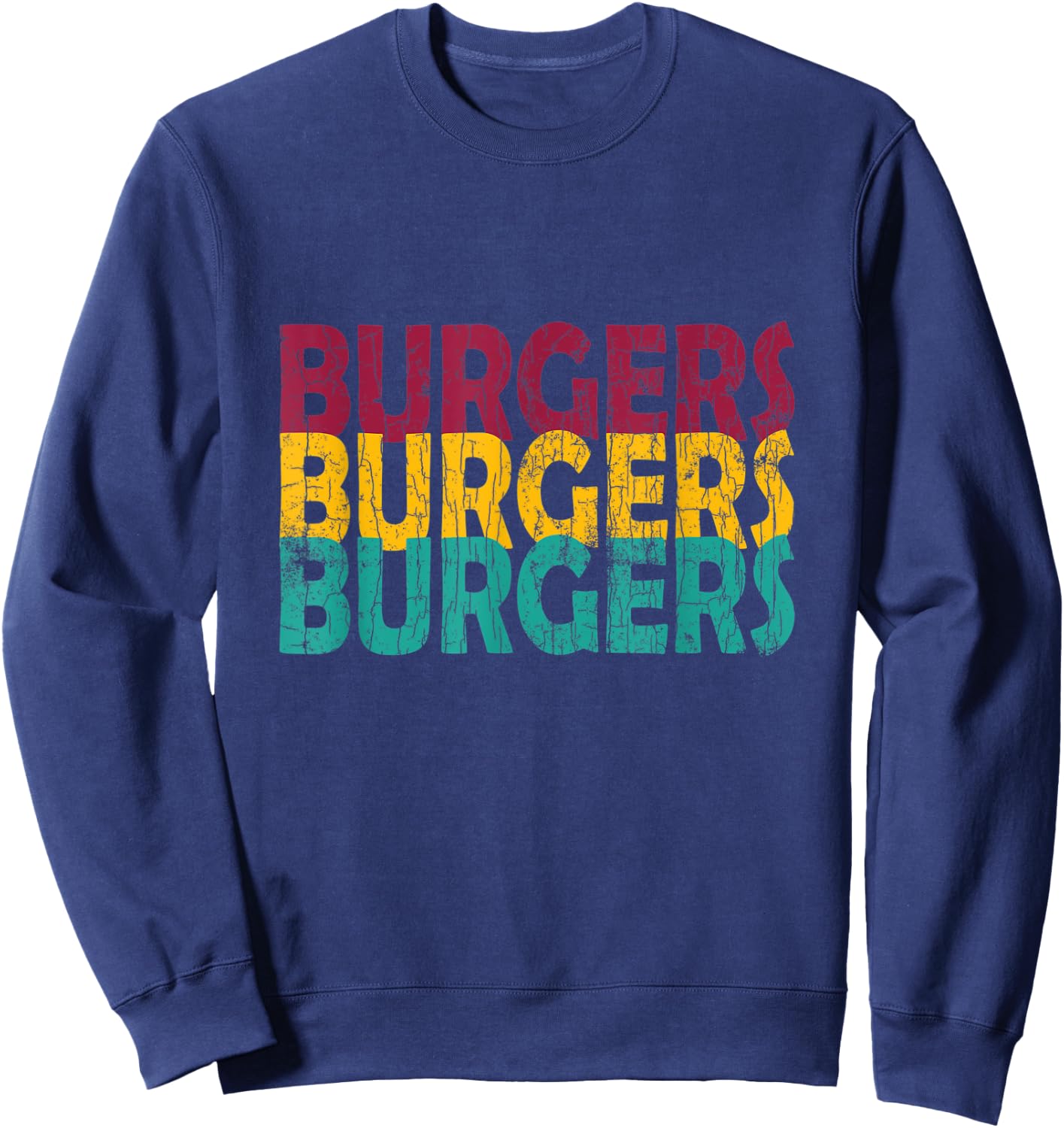 Burgers Funny Hamburger Cheeseburger Graphic Sweatshirt - Sweatshirt | Navy