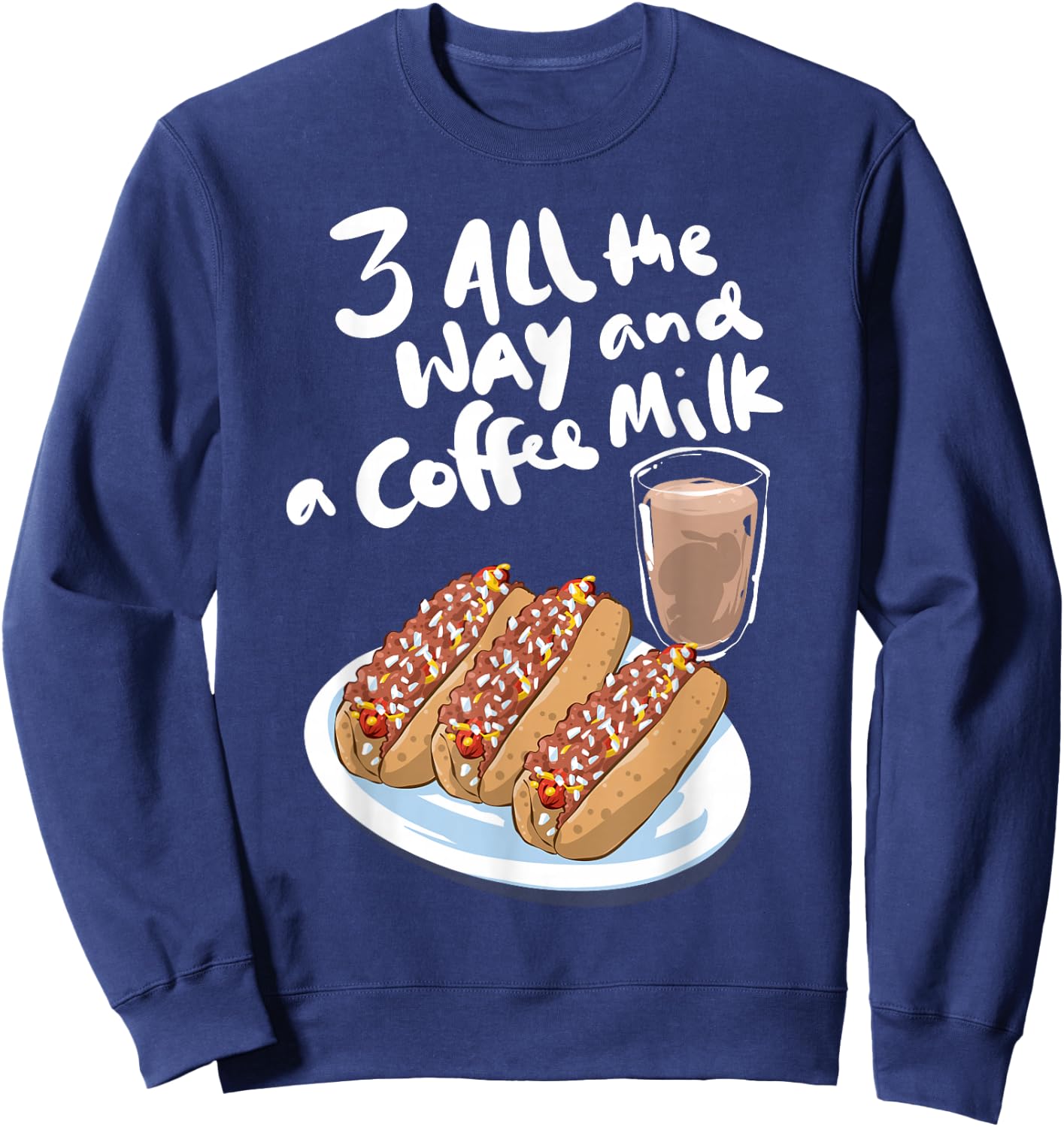 Funny Hot Weiner T Shirt Coffee Milk Rhode Island Lover Gift Sweatshirt - Sweatshirt | Navy