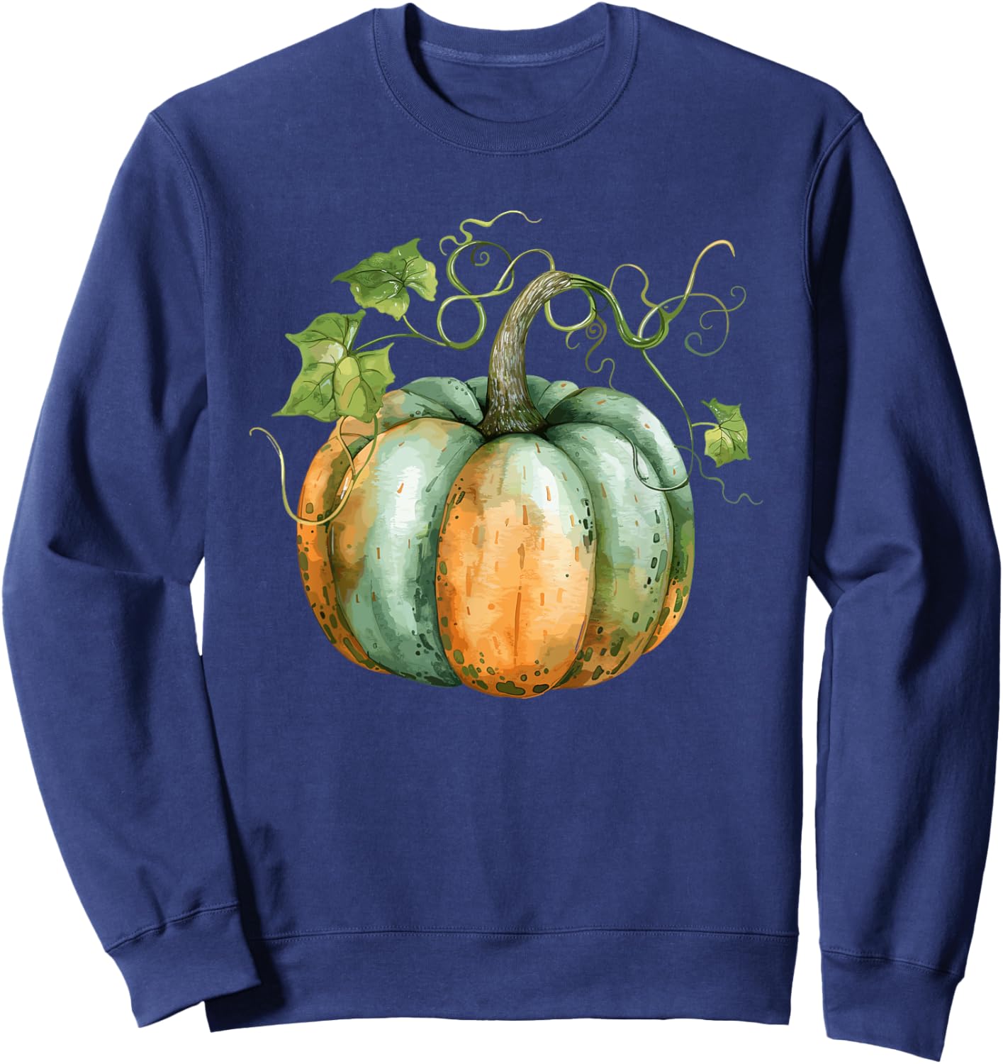 Vintage Pumpkin Autumn Harvest Fall Thanksgiving Design Sweatshirt - Sweatshirt | Navy