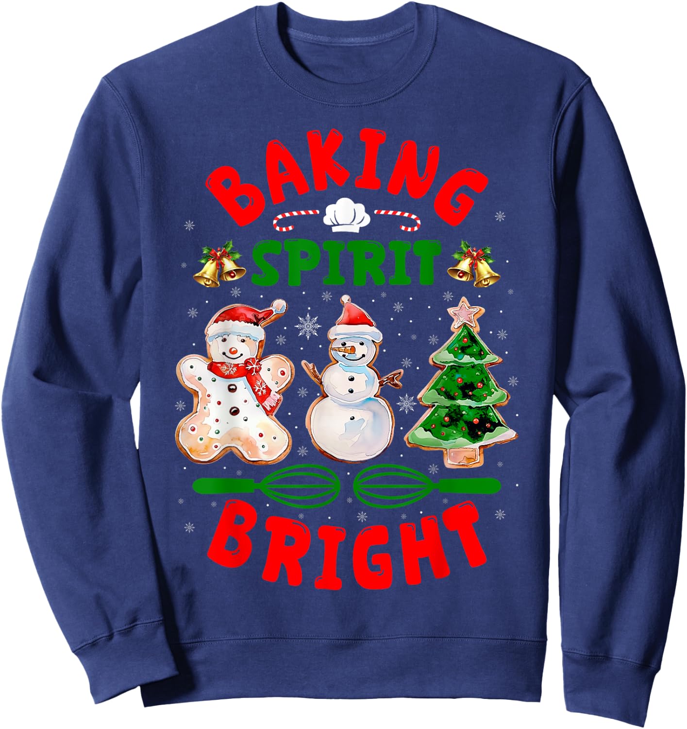Baking Spirit Bright Donut Christmas Tree Xmas Cookie Kids Sweatshirt - Sweatshirt | Navy