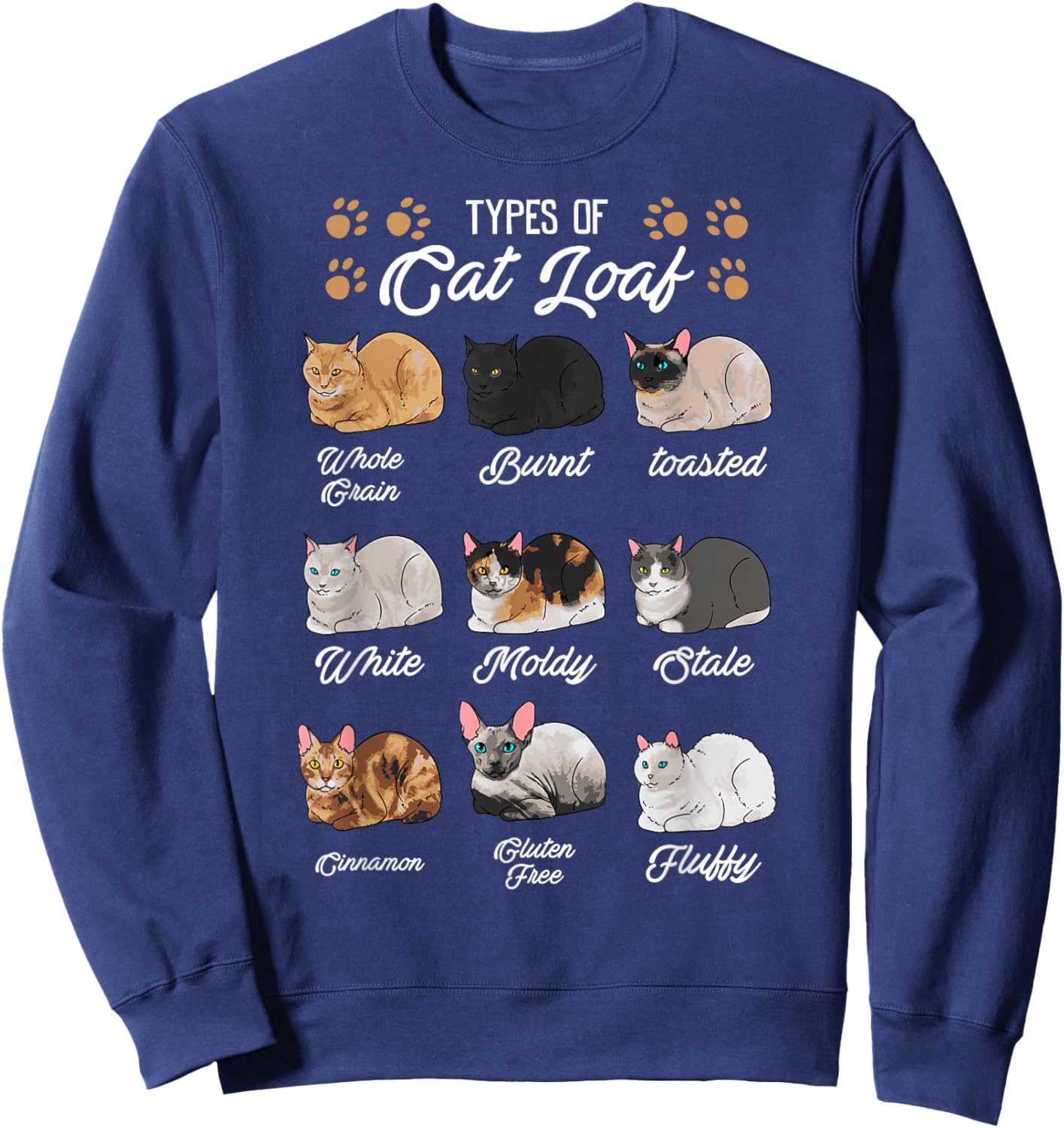 Cat Lover's Kitty Kitten Loaf Shirt - Classic Fit Black Sweatshirt - Sweatshirt | Navy