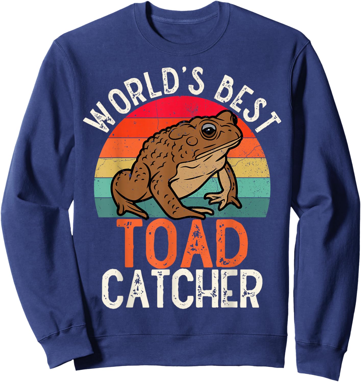 Worlds Best Toad Catcher Kids Boy Funny Amphibian Toad Sweatshirt - Sweatshirt | Navy