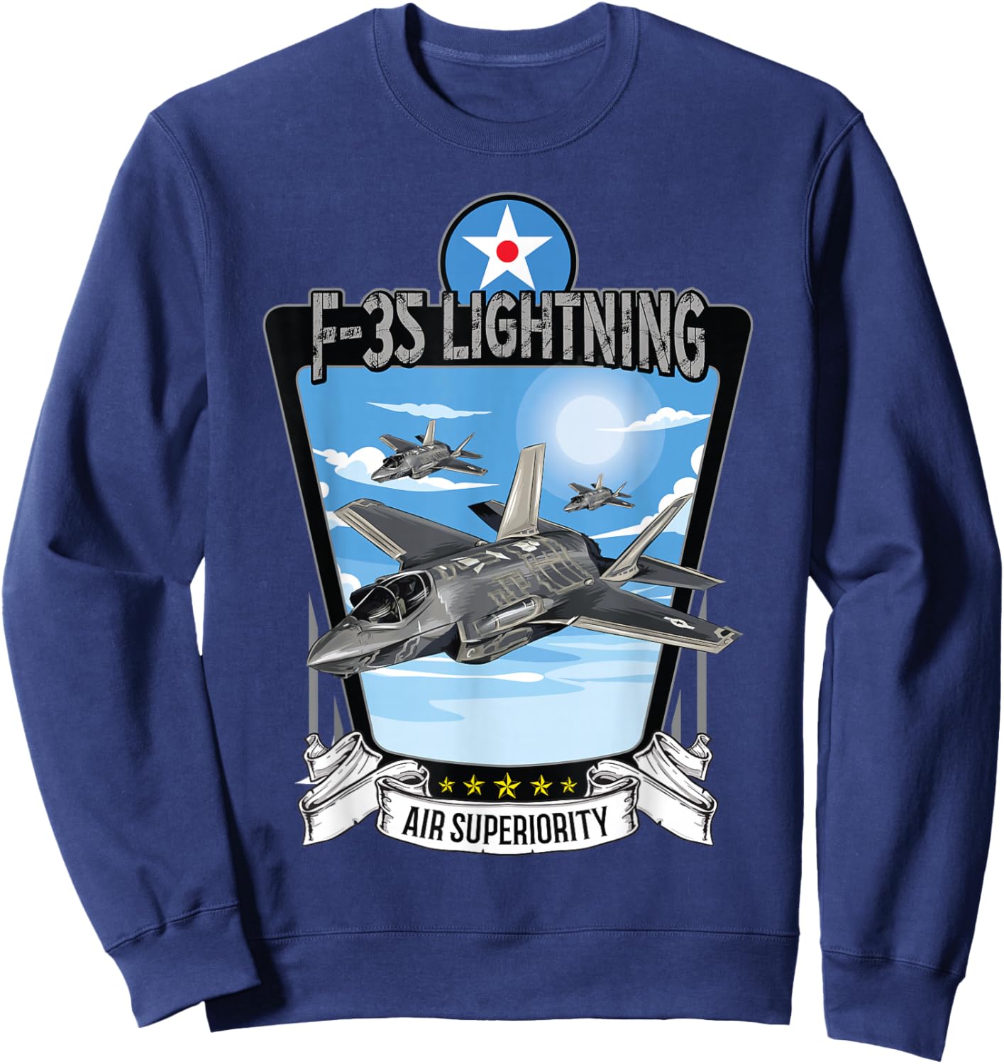 American Aircraft Camouflage F35 Lightning Sweatshirt - Sweatshirt | Navy