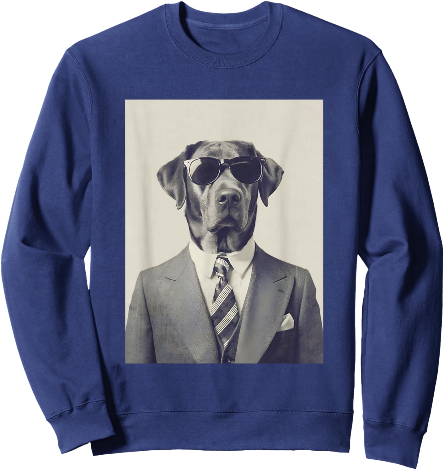 Dog in Suit Funny Dog Sweatshirt - Sweatshirt | Navy