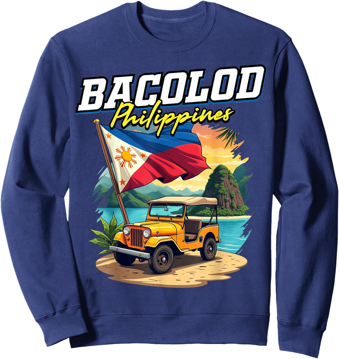 Bacolod Philippines Travel Vacation Filipino Souvenir Sweatshirt - Sweatshirt | Navy