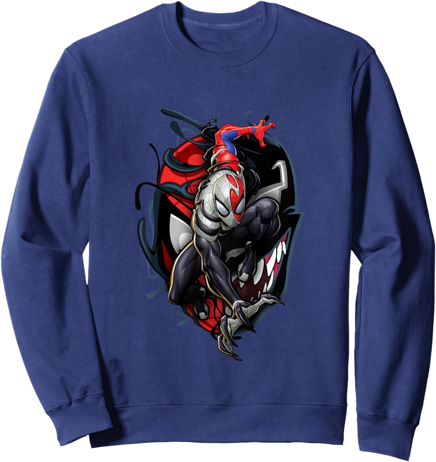 Kids Marvel Spider-Man Classic Venom Spider-Man Split Mask Icon Sweatshirt - Sweatshirt | Navy