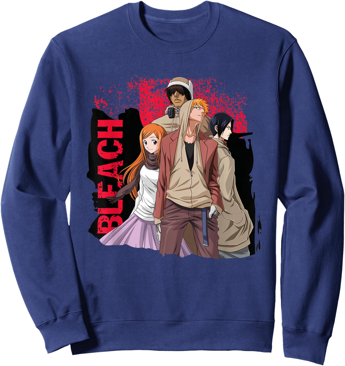 Bleach Ichigo Hood and Characters Streetwear Anime Sweatshirt - Sweatshirt | Navy