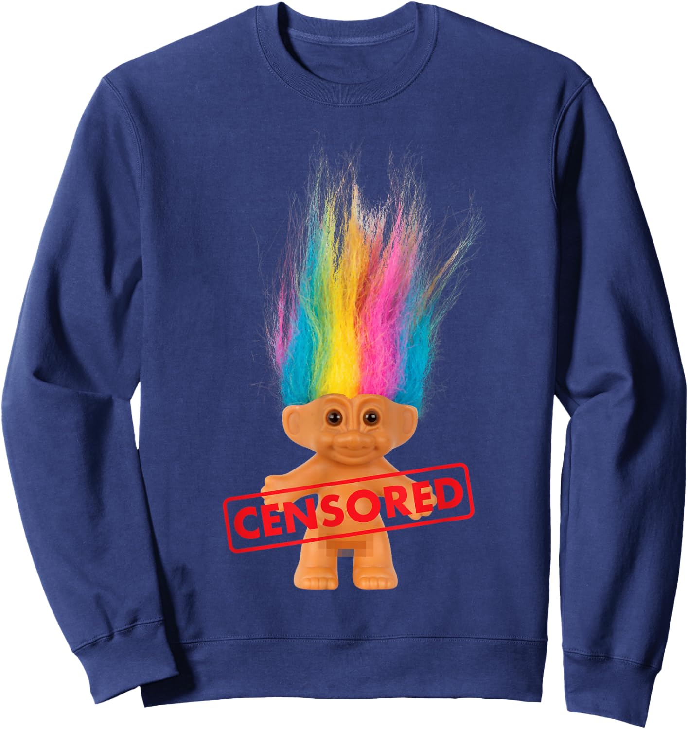 DreamWorks Trolls Censored Rainbow Hair Sweatshirt - Sweatshirt | Navy