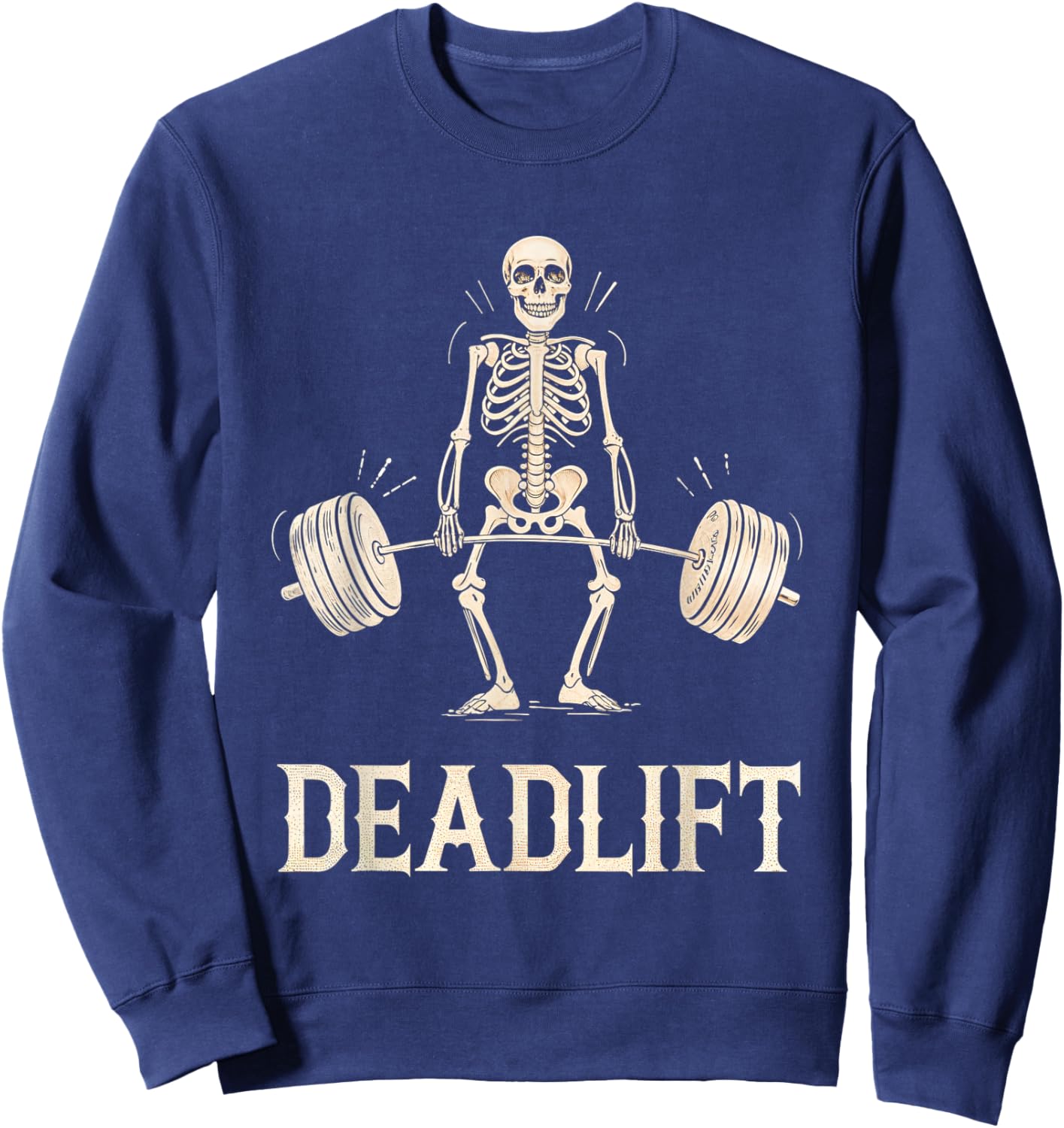 Deadlift Skeleton Weightlifting Gym Fitness Workout Sweatshirt - Sweatshirt | Navy