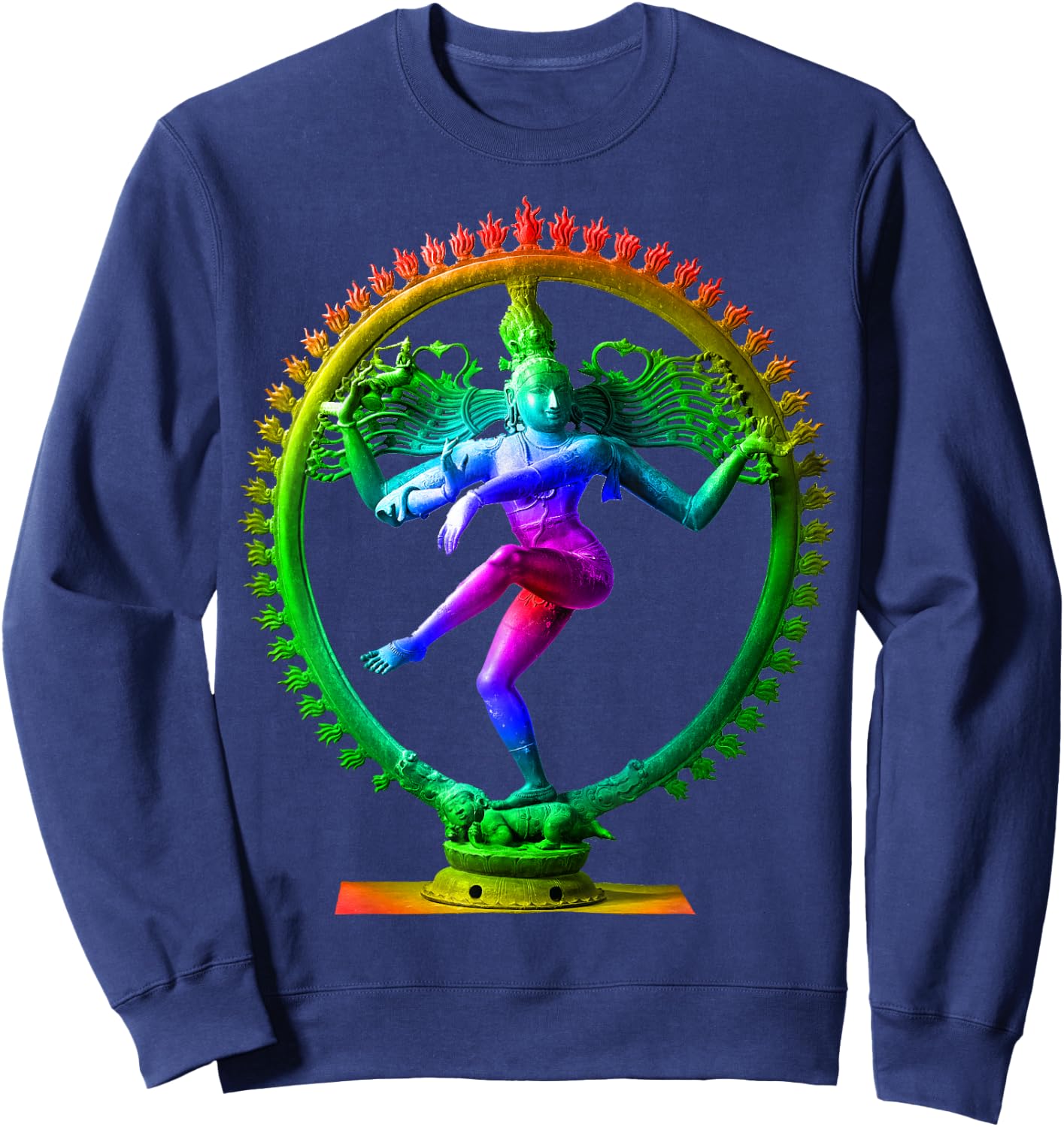 Lord Shiva Nataraja Statue dancing Divine Tandava Hindu gift Sweatshirt - Sweatshirt | Navy